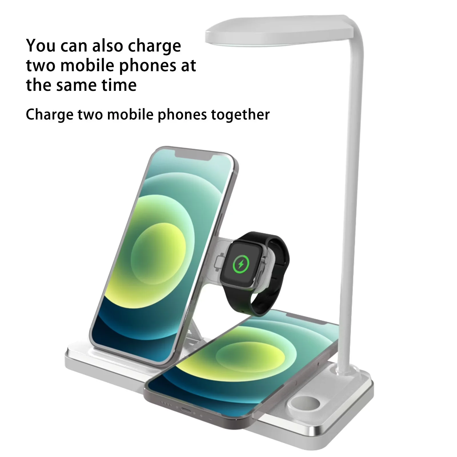 Lamp Set Modern with LED, 15W, 4-in-1 Wireless Charger Desk - Multicolor Model 0D1633