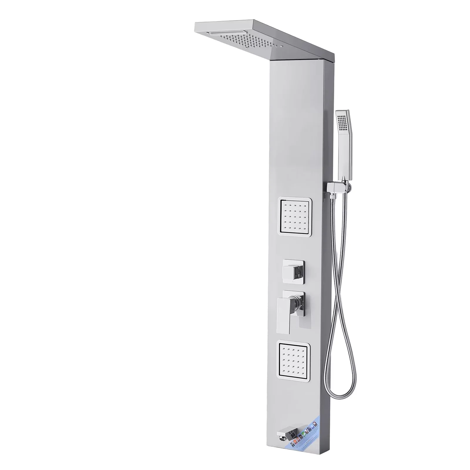 Classic Shower Head with High Pressure, Easy Installation, Easy To Clean - Silver Metal Model ADD9A5