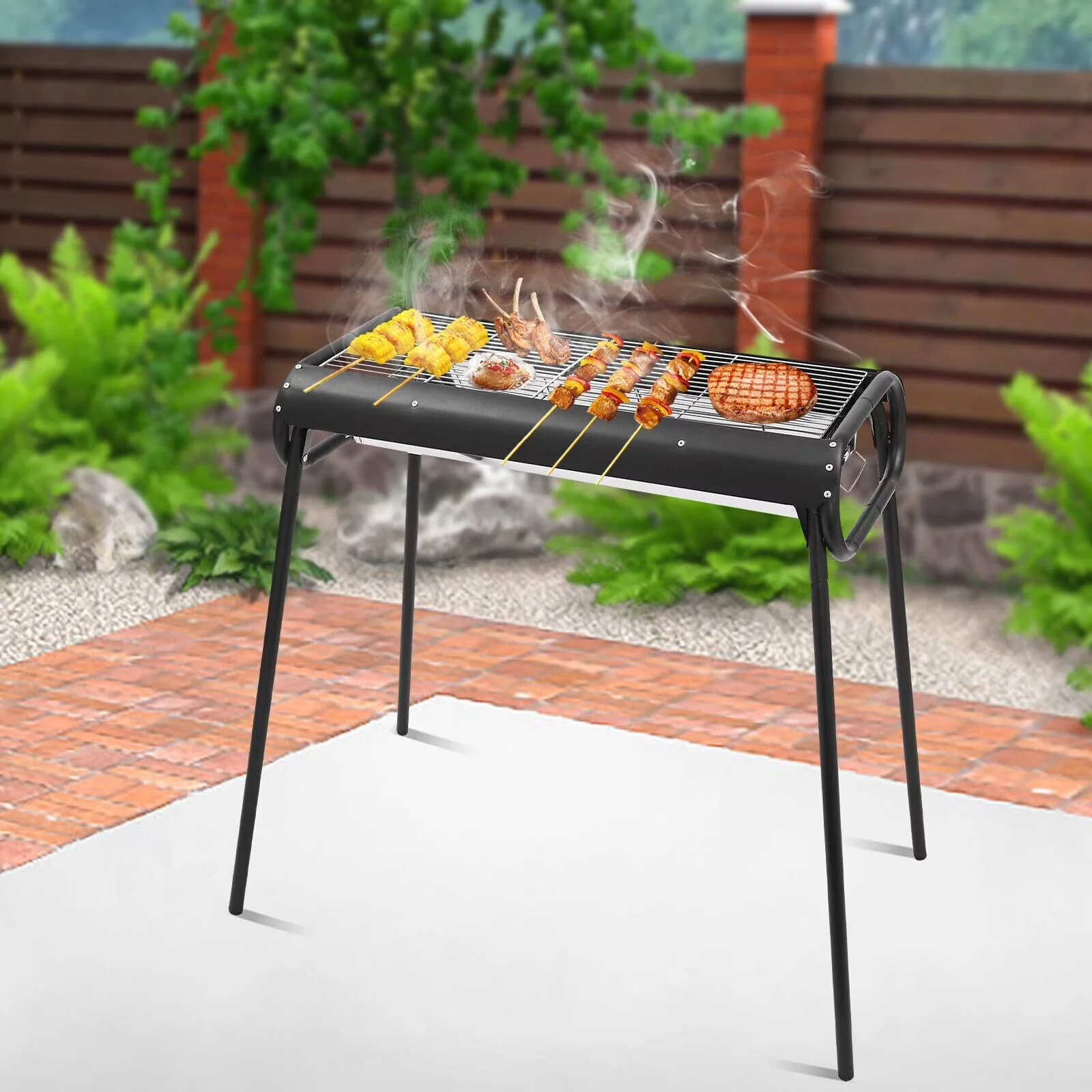 Flat Top Grill Stylish with Portable, Foldable - Stainless Steel Black, Silver Model 0374EC