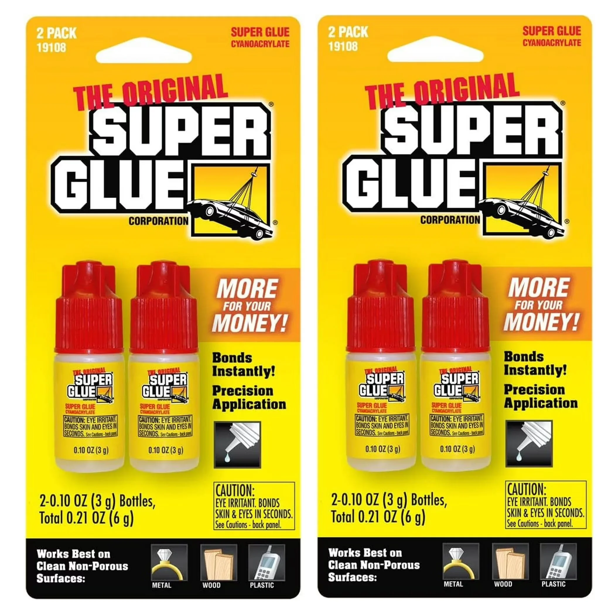 Sleek Adhesives Glues In Paint Supplies Tool with 4 Pack, 0.10oz Containers - Yellow 0.10 oz Model F89BD4