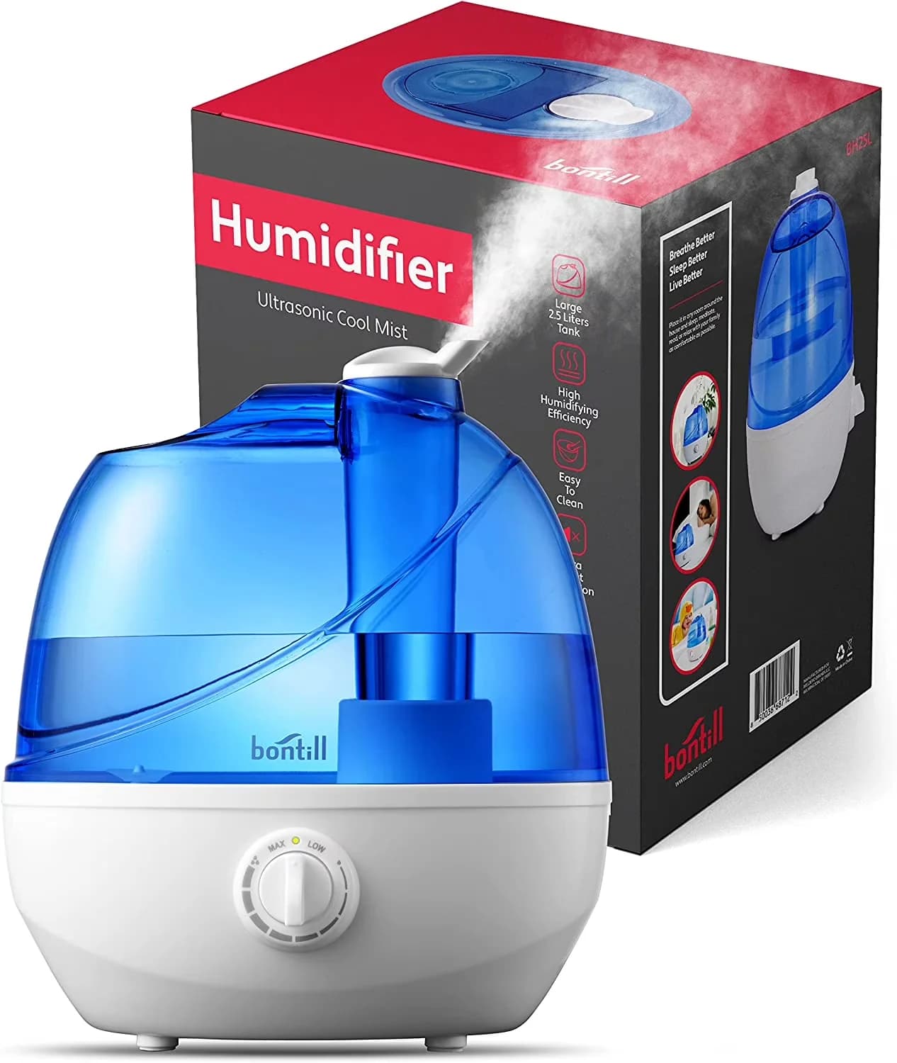 Innovative Humidifier with Automatic Shut-Off, Cool Mist Humidifiers - Blue Model 476984