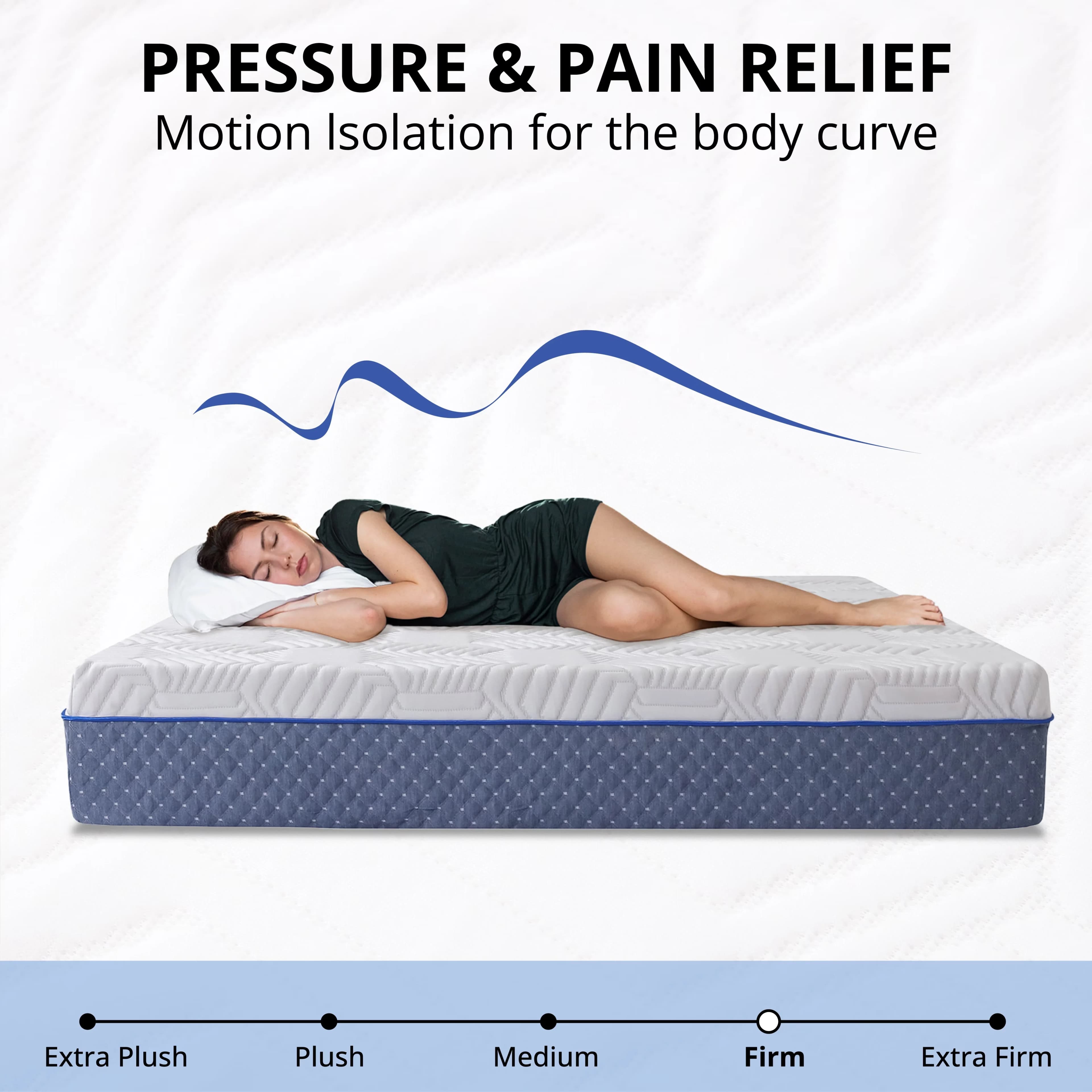 Professional Mattresses Accessory with Mattress-In-A-Box, Cooling Technology - Gel Memory Foam Blue Model E08580