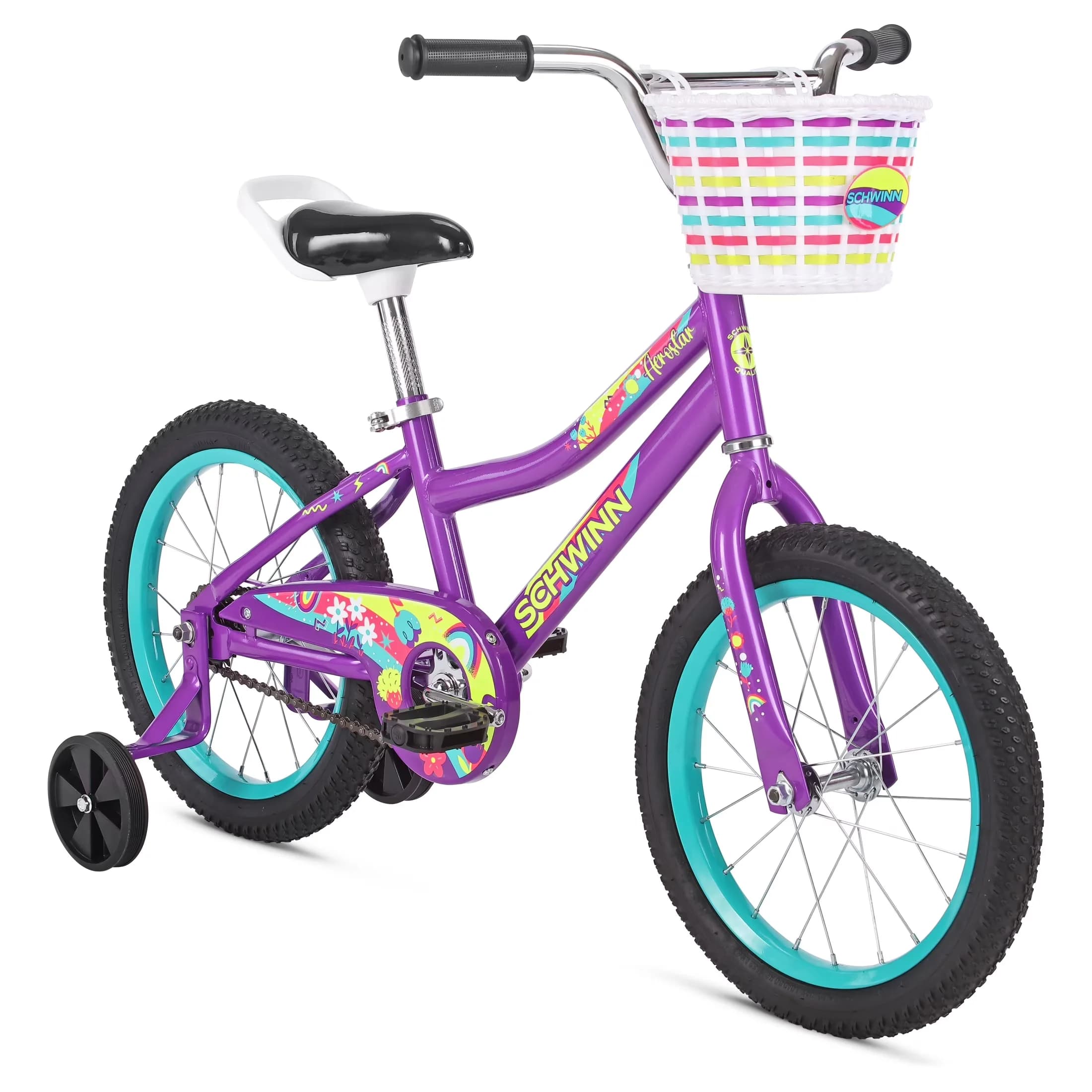 Kids Bike Essential with Adjustable Seat Height, Aerostar 16-in. Children's, Ages 3-7 Years - Purple Model 2F951A