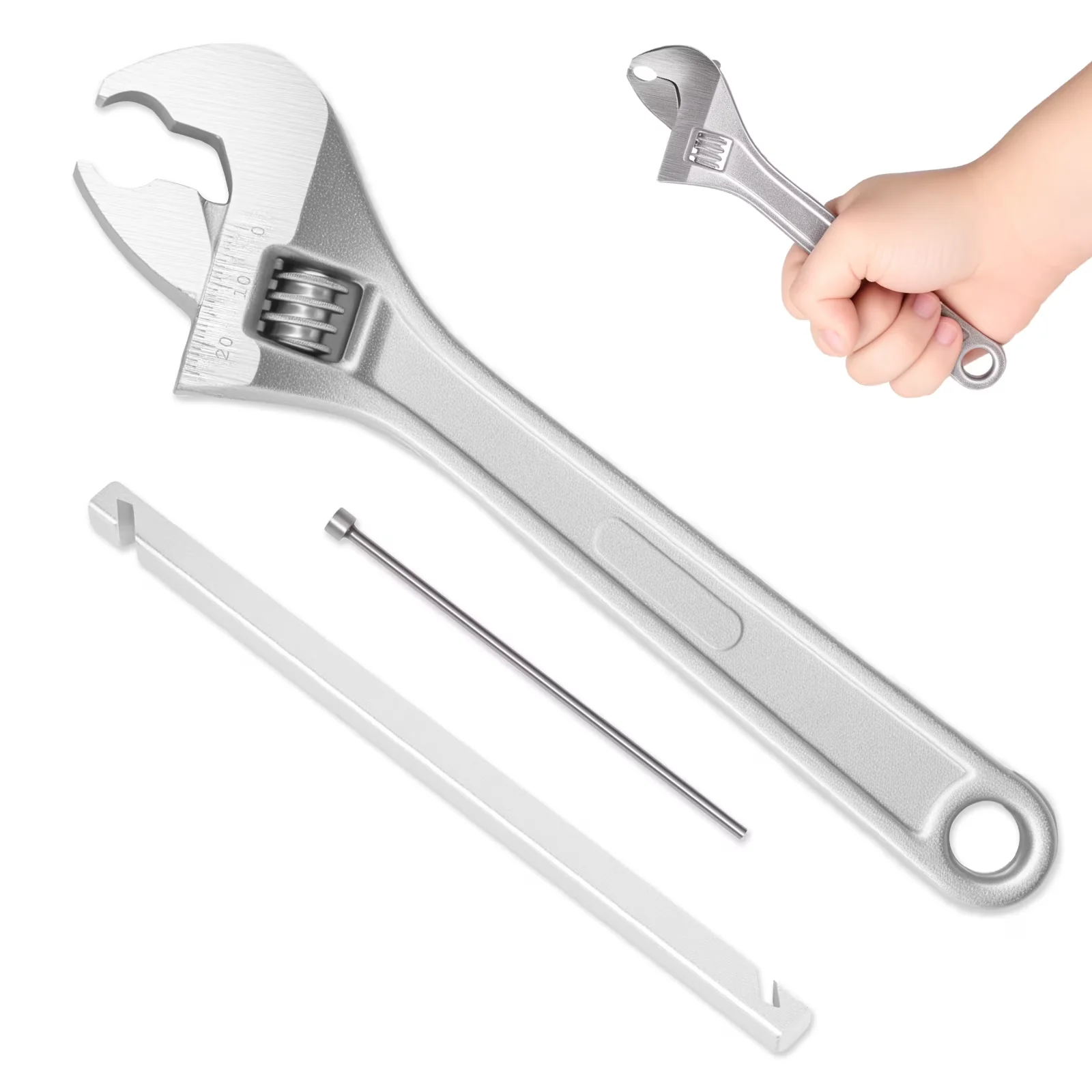 Quality Pro Tool with Adjustable - Silver 3PCS Stainless for Multiple Applications Model 4D1F93
