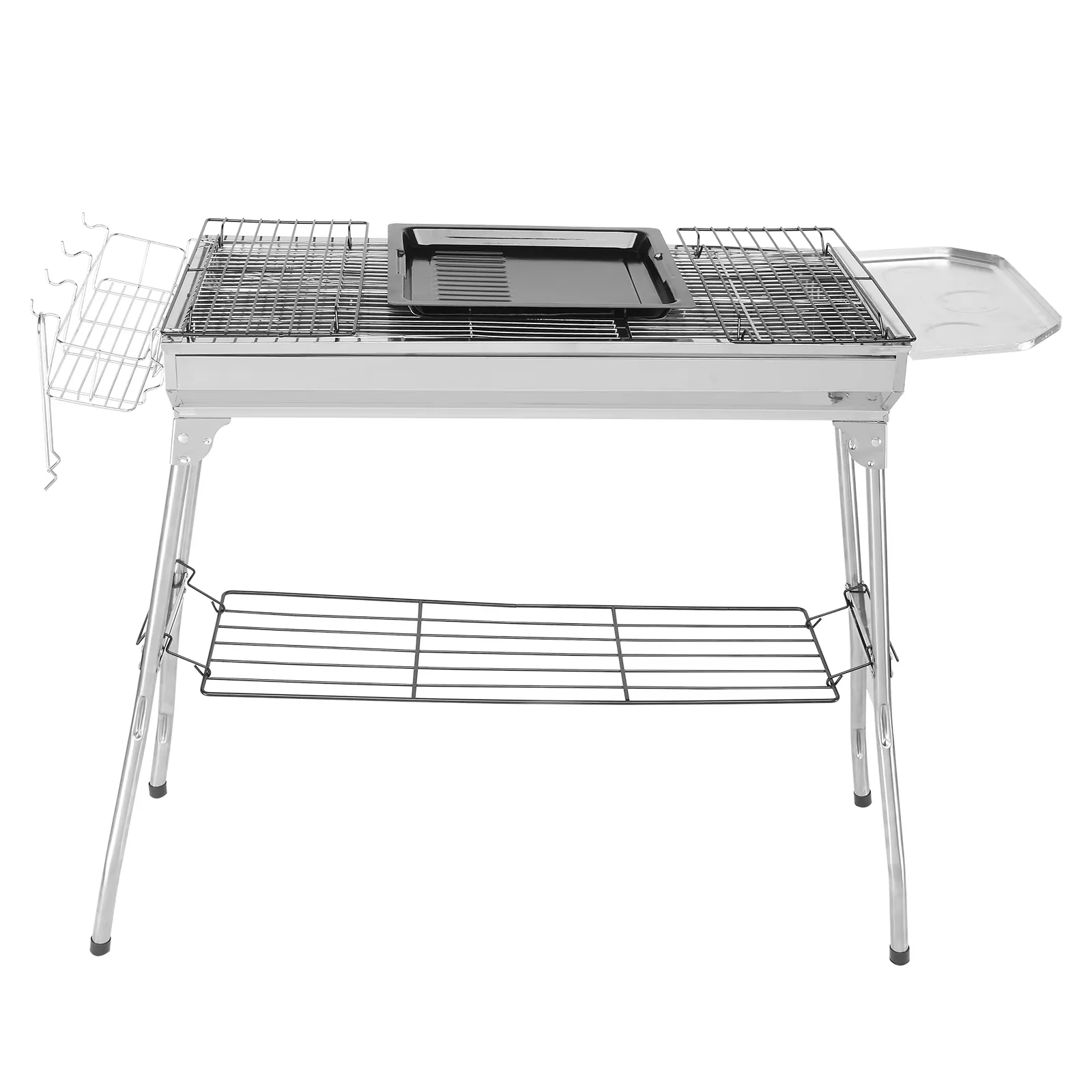 Charcoal Grill Premium with Portable, Foldable - Silver Stainless Steel Model 74E692