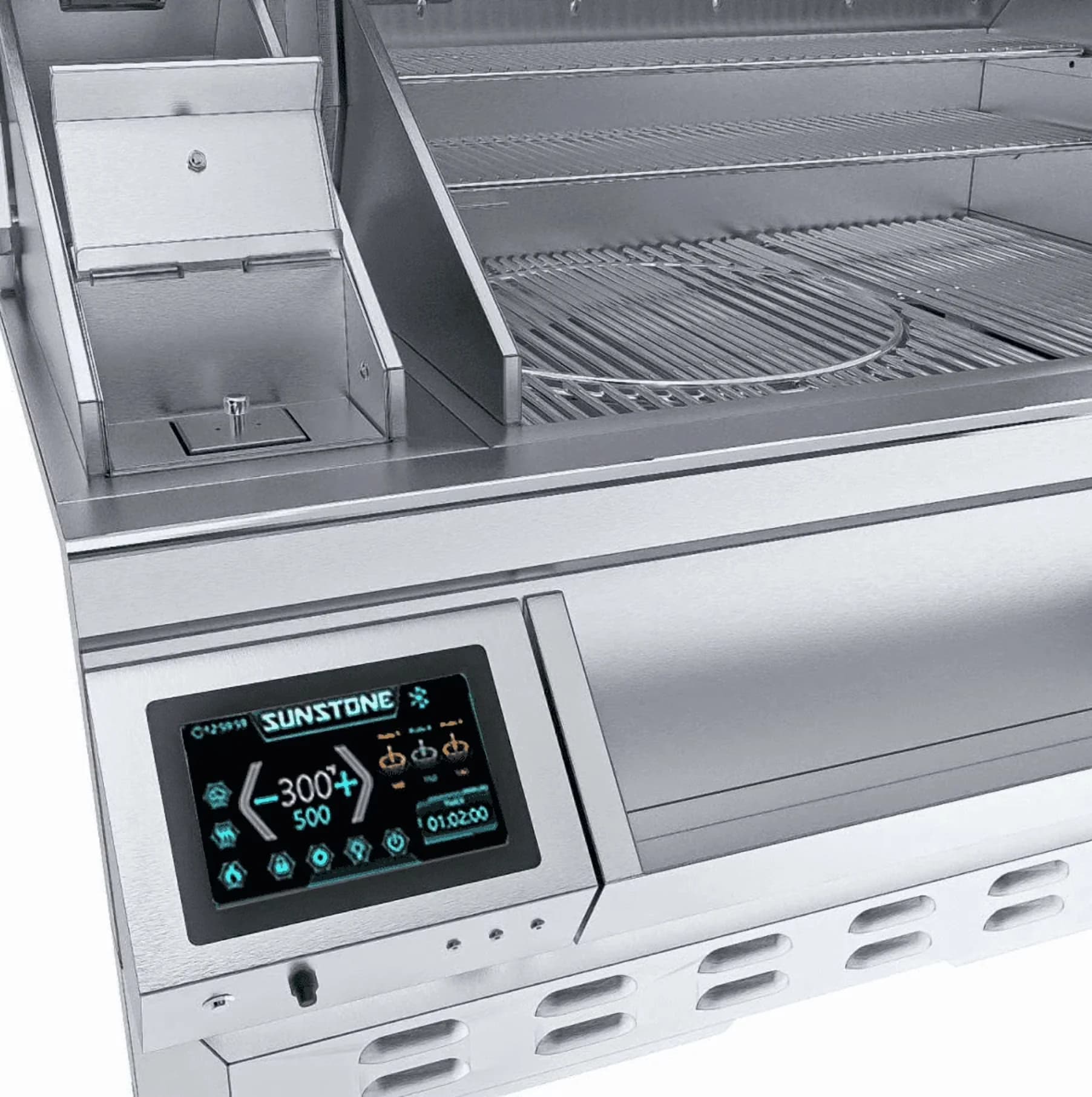 Smoker Efficient with Warming Rack - Stainless Steel Stainless Steel 40 Inch Model 8B1EBA