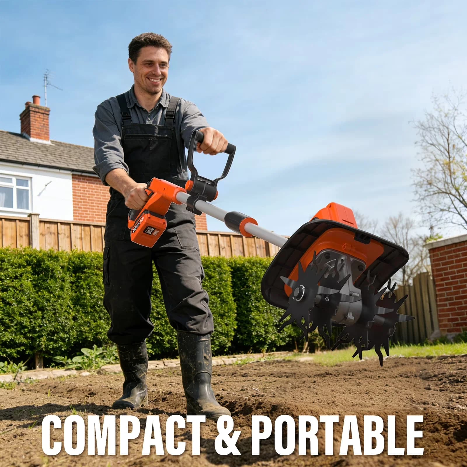 Versatile Trillers Cultivator with Battery, 20V, 20V Cordless Tiller - Industrial Grade Model 05F92F