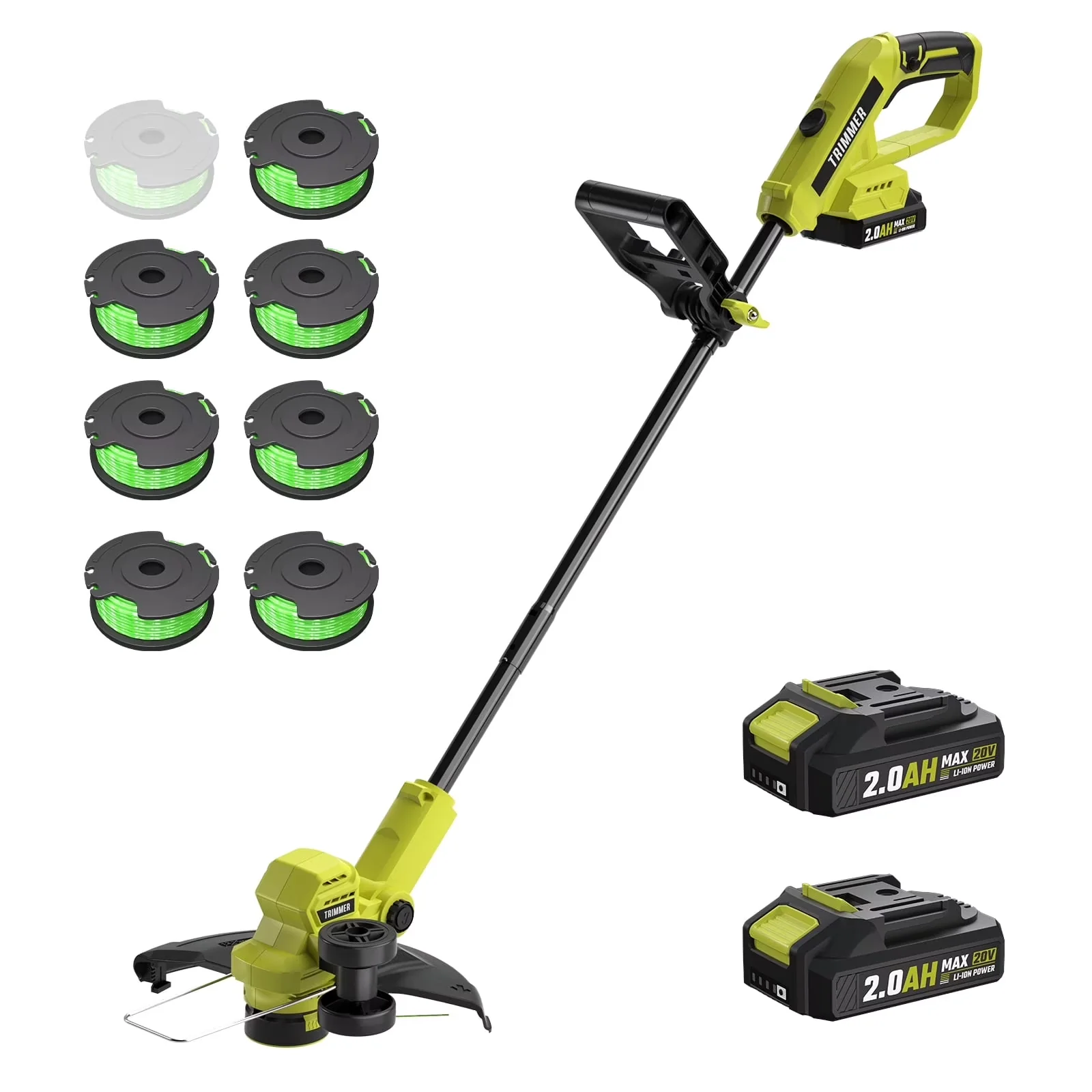 String Trimmer Compact with Battery, 20V, 12-inch Cordless Grass - Green Model E1B934