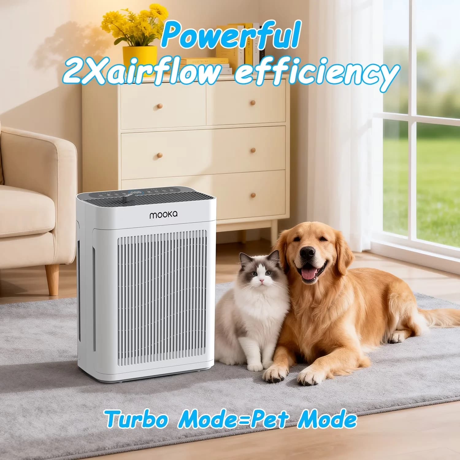 Air Purifier Durable with Variable Speed, Automatic Shut-Off, Application: Home/ Office - White Model E6DFFC