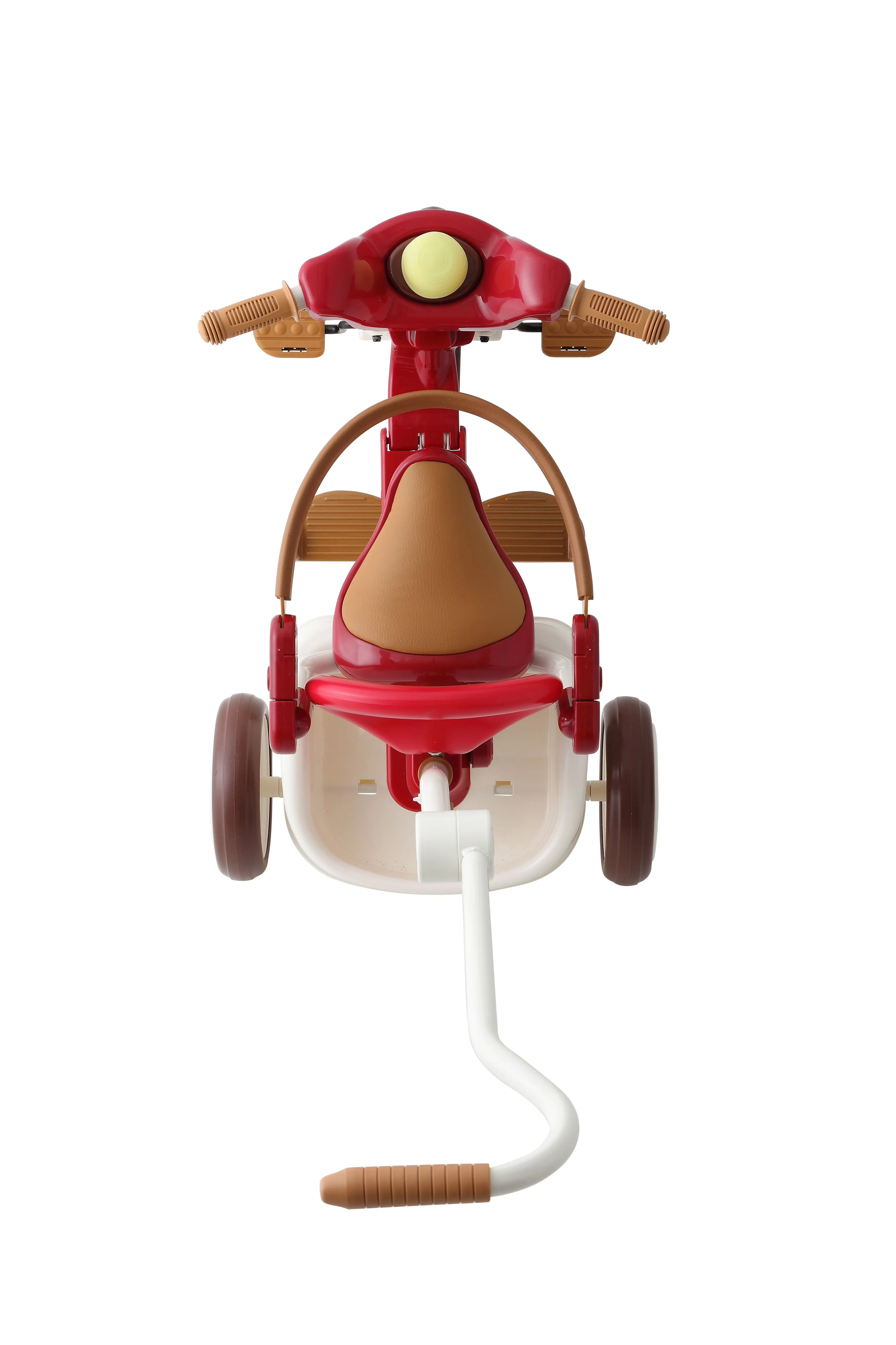 Compact Kids Bike with 3-in-1 Foldable Tricycle, Foldable Foot Rest, Canopy (Eternity Red) - Red Model D70919