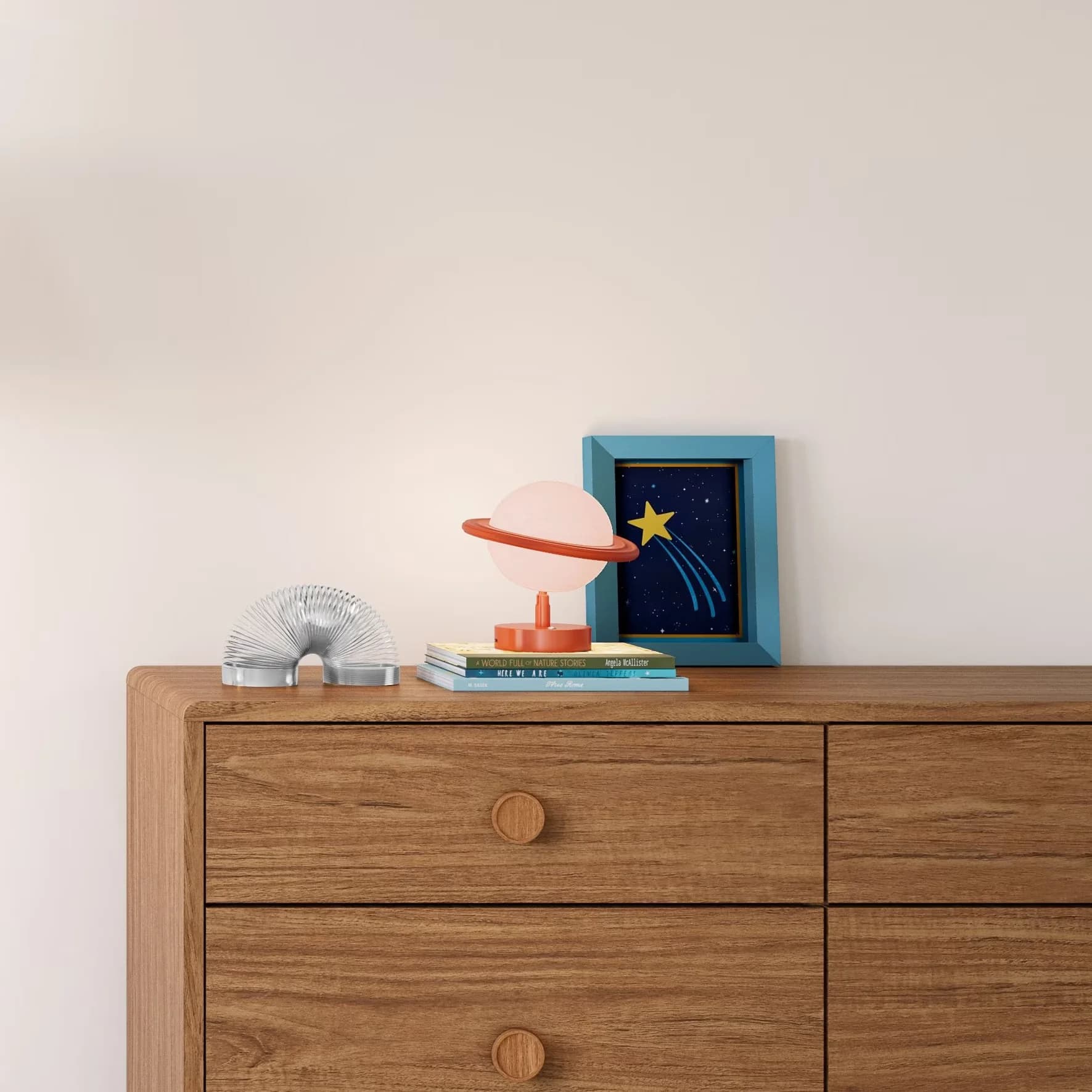 Innovative Led Lighting with LED, Battery, Adjustable Planet Rechargeable Lamp - Orange Plastic Model E3F23E