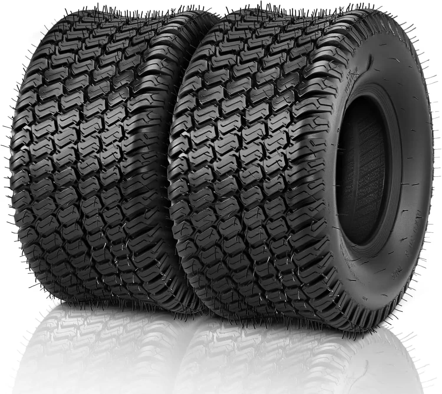 Lawn Mower Tire Versatile with Multi Surface, Set of 2 Tubeles Turf, 18x9.50-8 Tires for Garden - Model EF5FB0