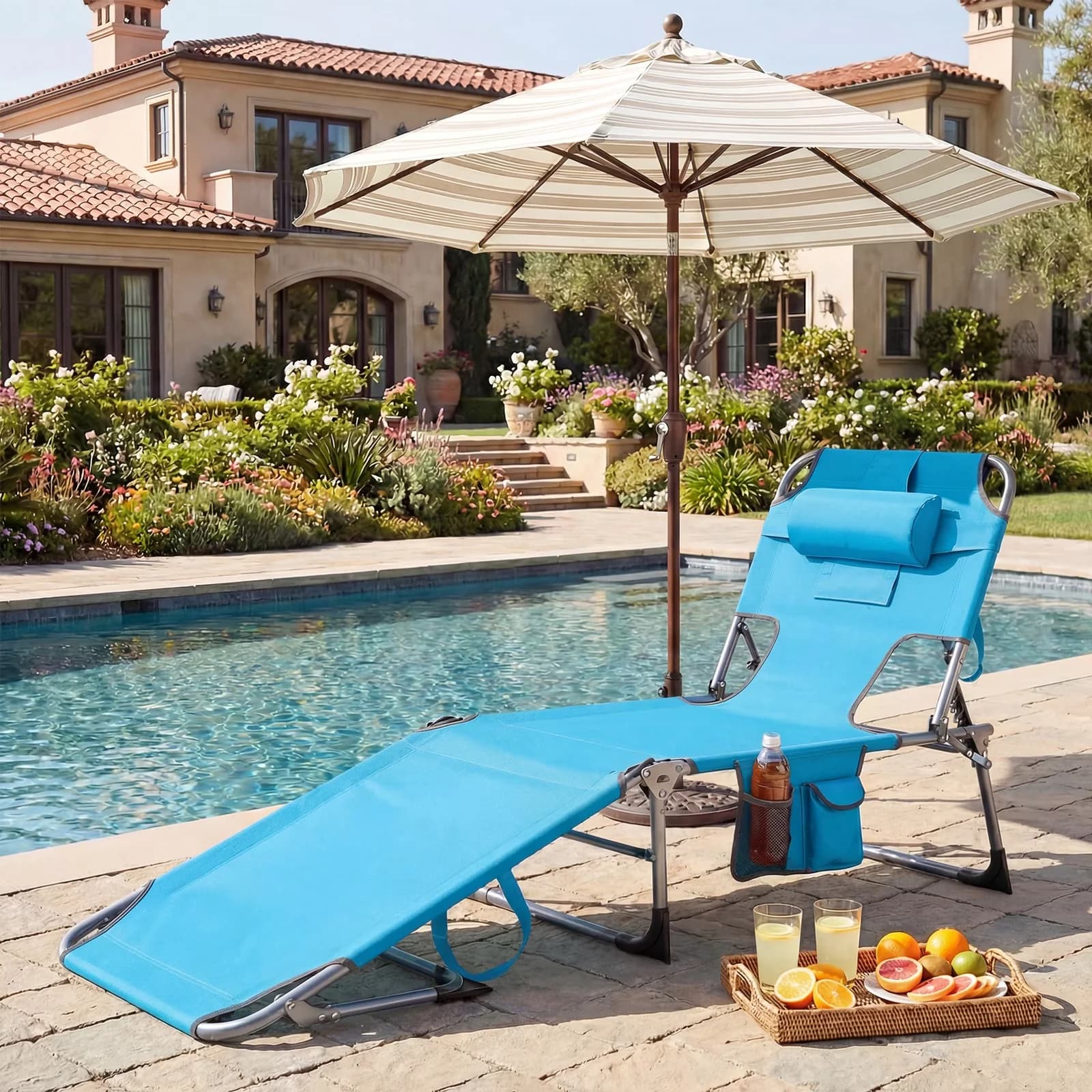 Efficient Beach Chair with Adjustable - Tanning - Ergonomic Design Model 290EDA
