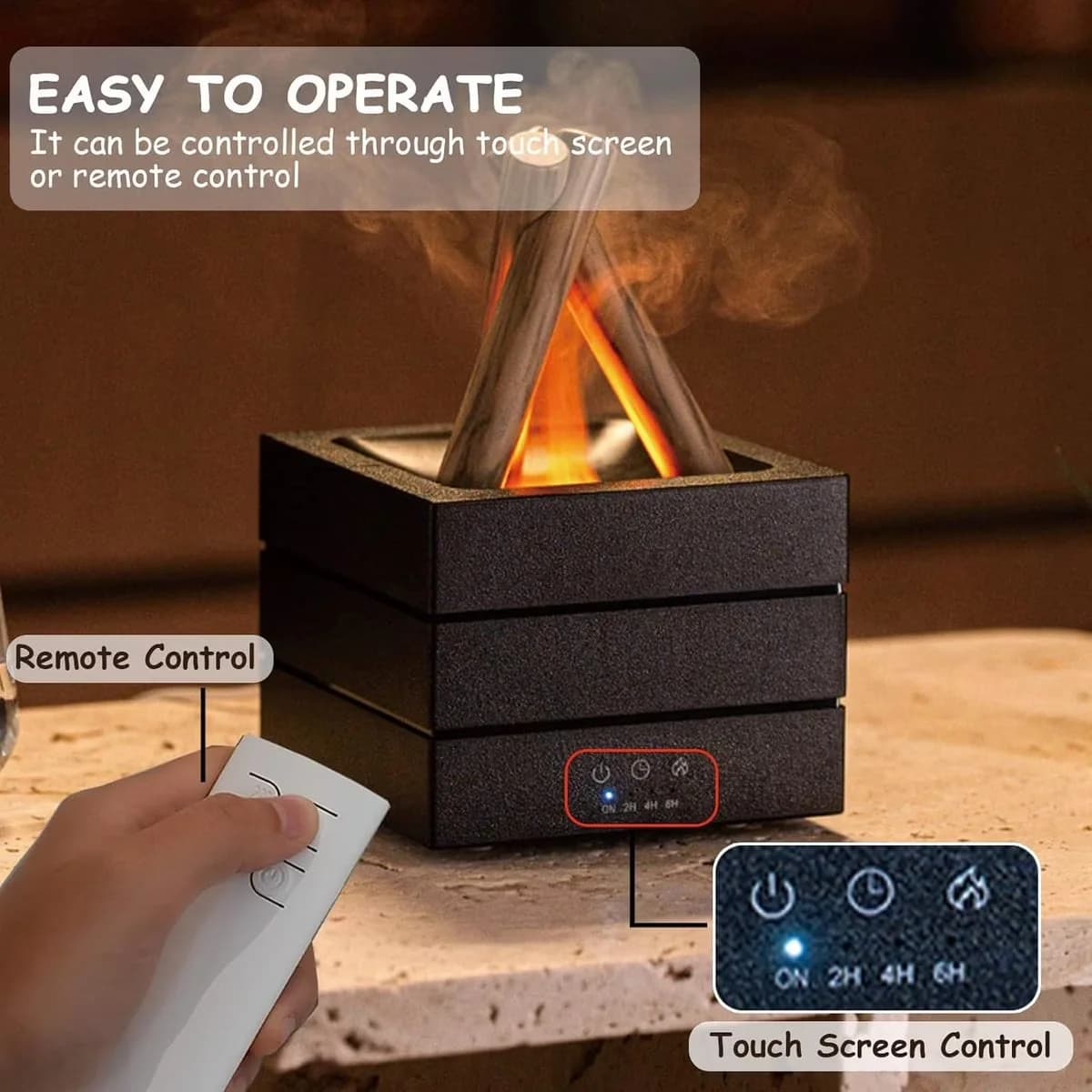 Durable Humidifier with Battery, LED, LED Night Light Aromatherapy - Black Model 1F1B0A