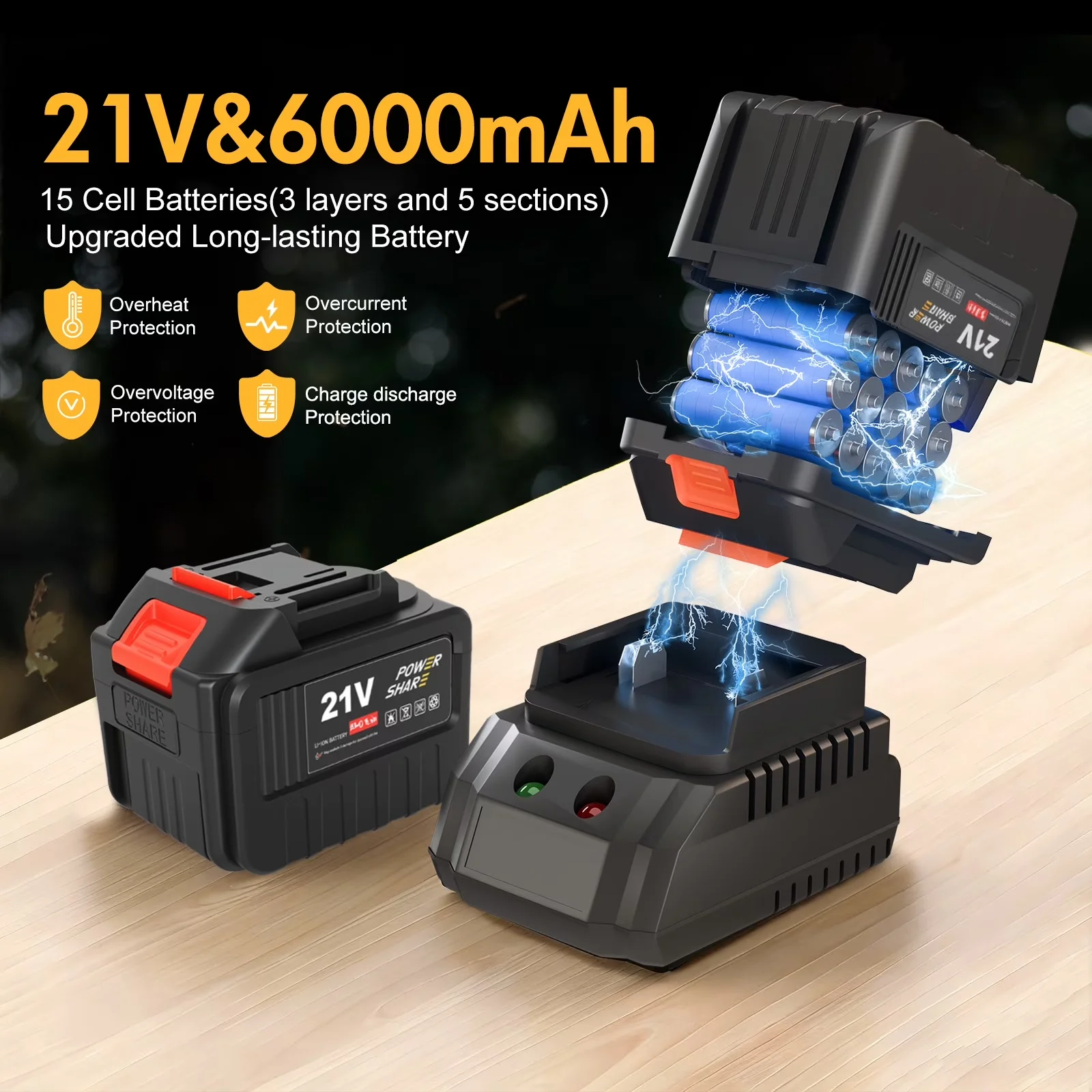 Quality Leaf Blower with Battery, 21V, Battery & Charger for Patio, Garden - Model 33661B