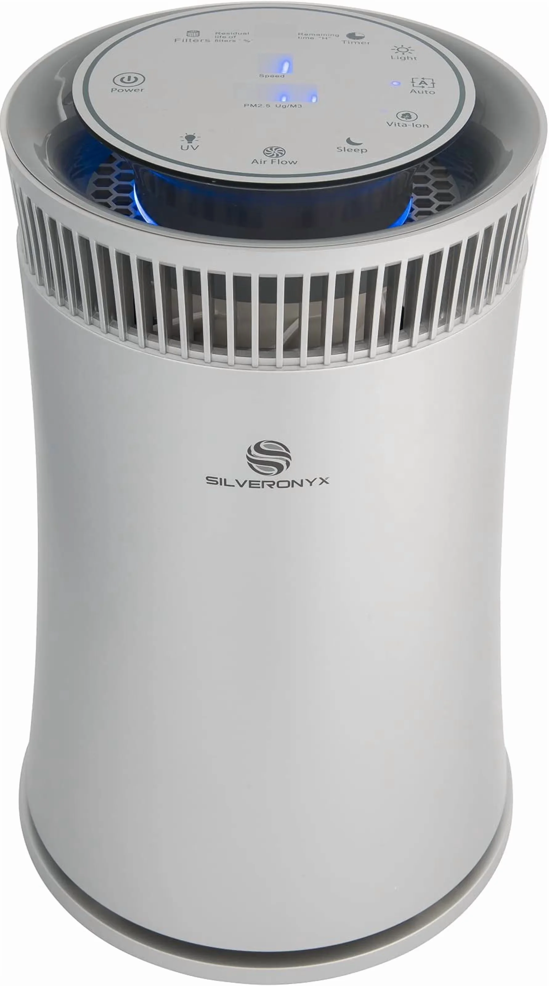 Air Purifier Compact with Variable Speed - Silver for Home, Large - Compact and Portable Model 94FA61