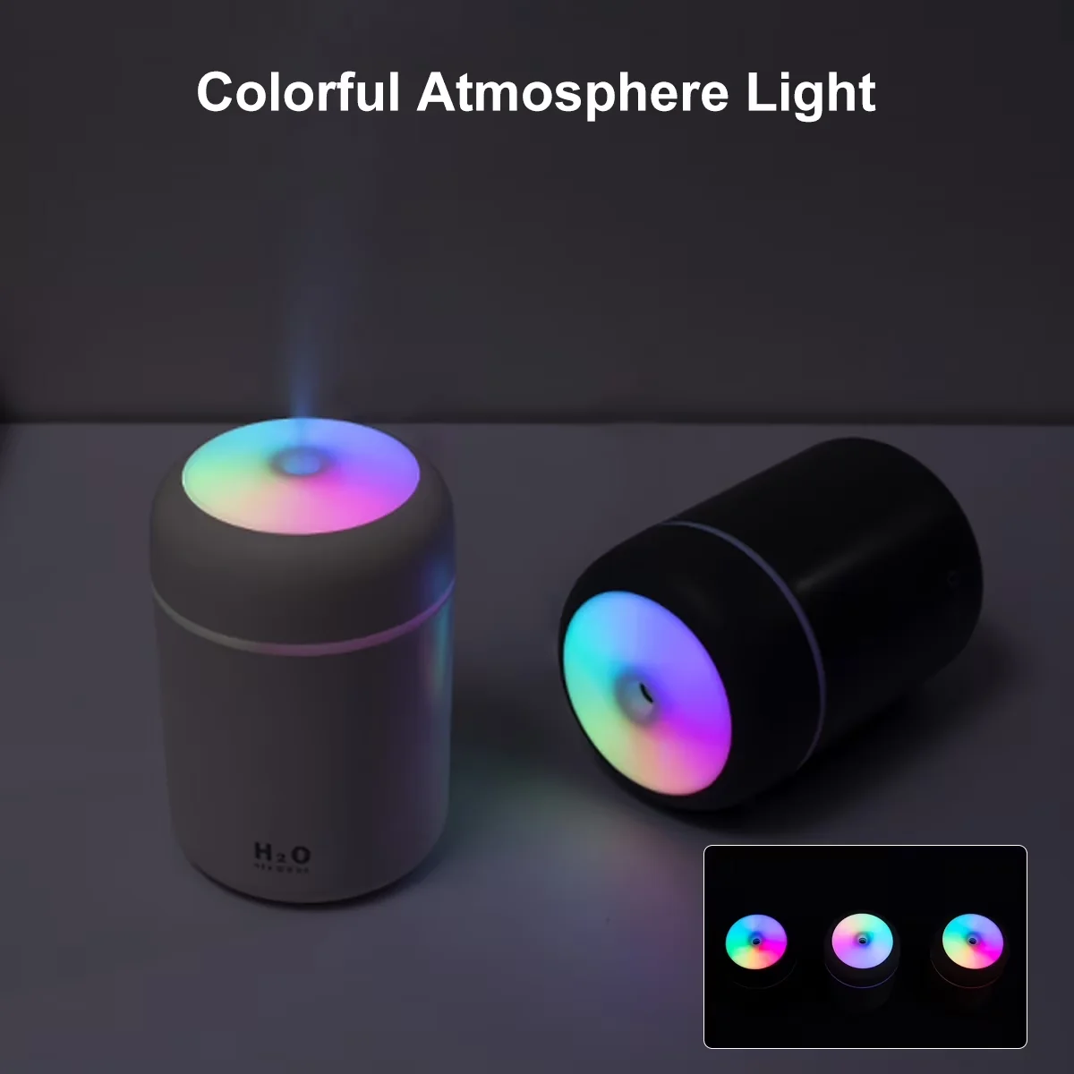 Humidifier Versatile with Automatic Shut-Off, Colorful Cool Mini, USB Personal Desktop - White for Car, Office Model 70FDFD