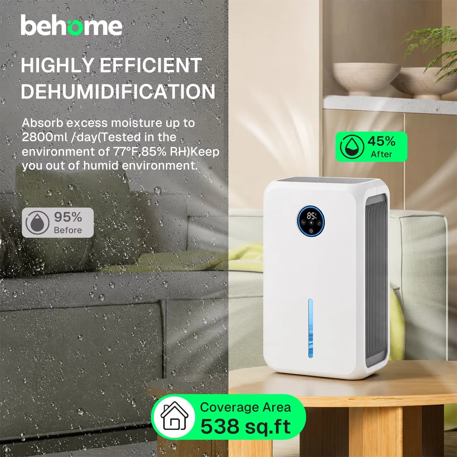 Dehumidifier Quality with 95OZ Dehumidifiers for Home - Satisfaction Guaranteed Model CAC692
