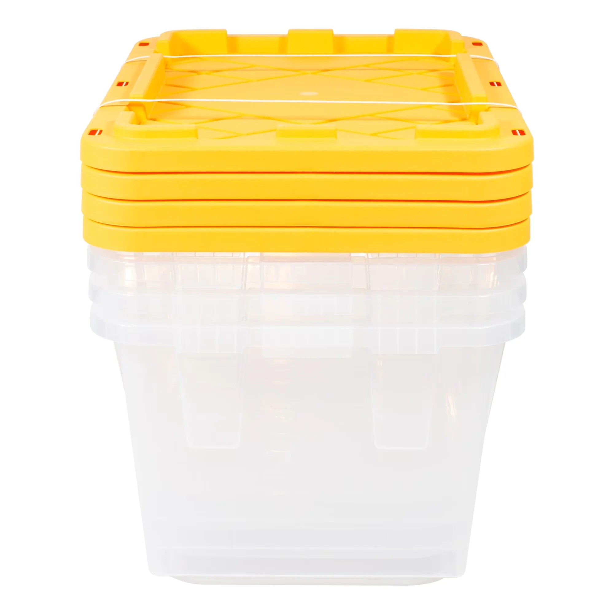 Efficient Garage Storage Supply with Stackable, 27 Gallon - Yellow Polypropylene Model 7F2DED