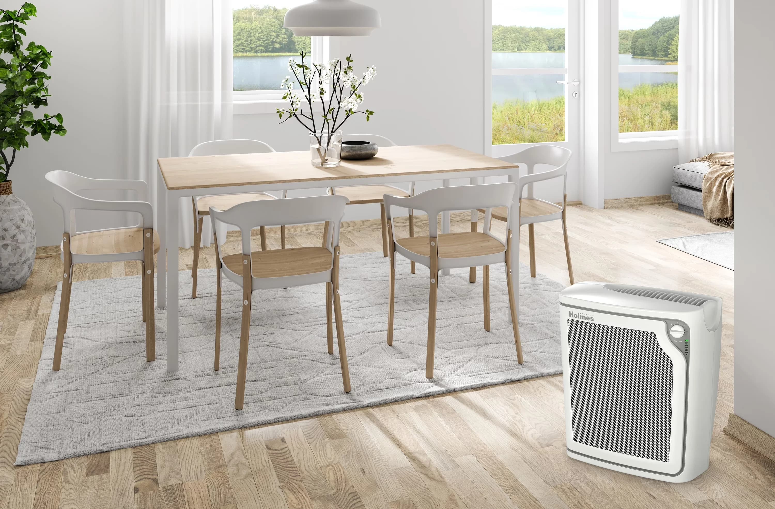 Classic Air Purifier with Filter Change Indicator, Large Room, True HEPA Console - White Model 472827