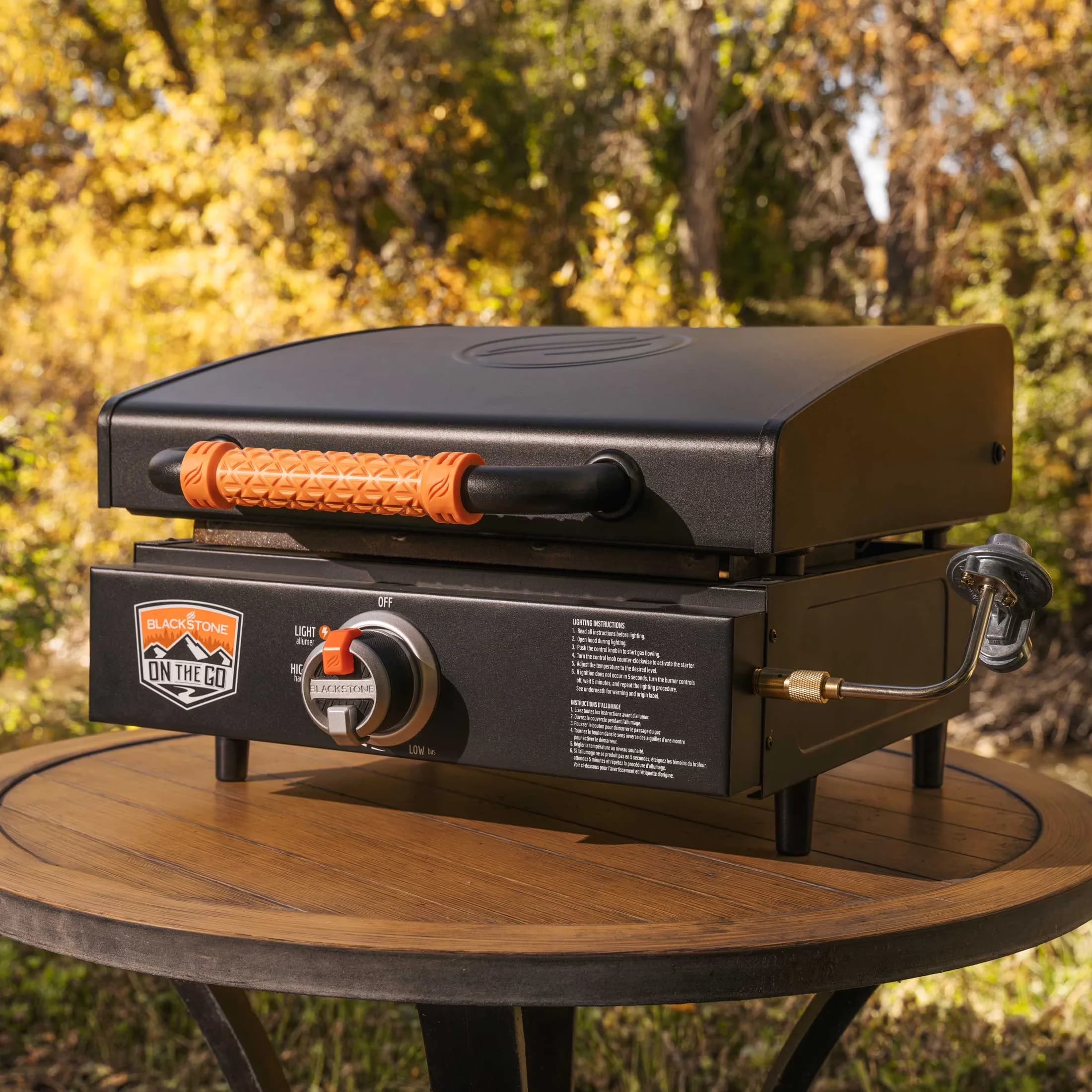 Modern Flat Top Grill with Adjustable, Hood, On The Go 17" Tabletop Griddle - Steel Model 0C47CF