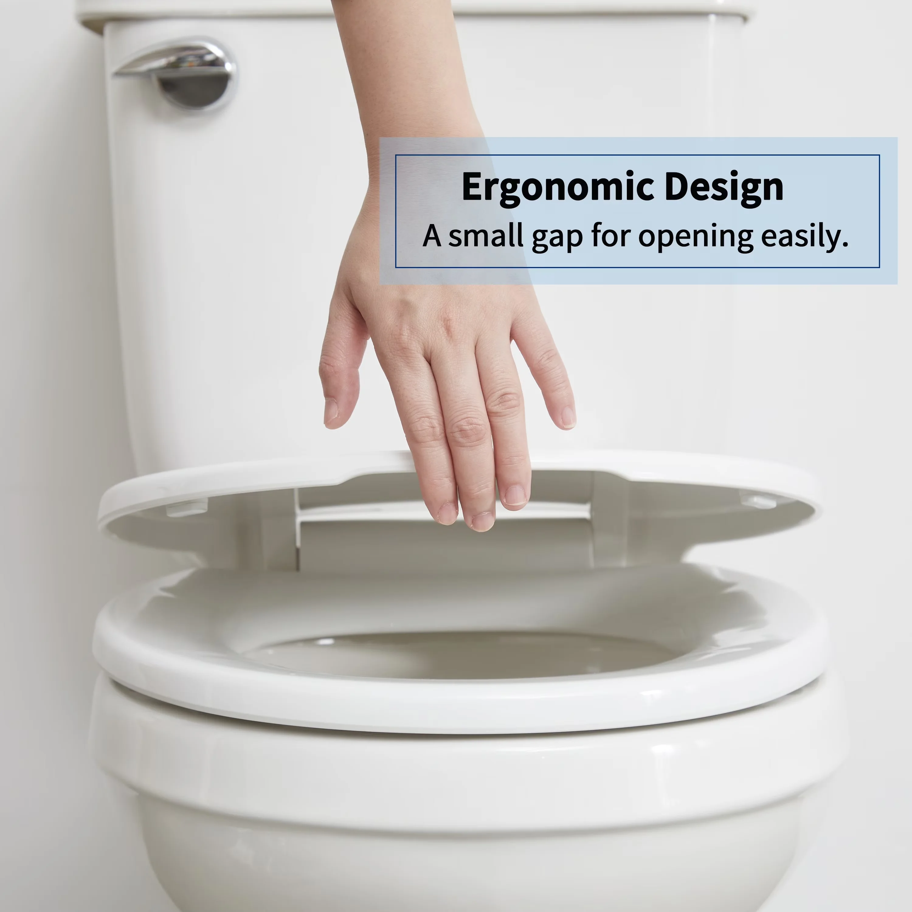 Modern Toilet Seats And Lid with Soft Close, Oval Plastic Seat Soft Close in White, No Slam & Easy to Clean - White Pp Model 0D0BB2