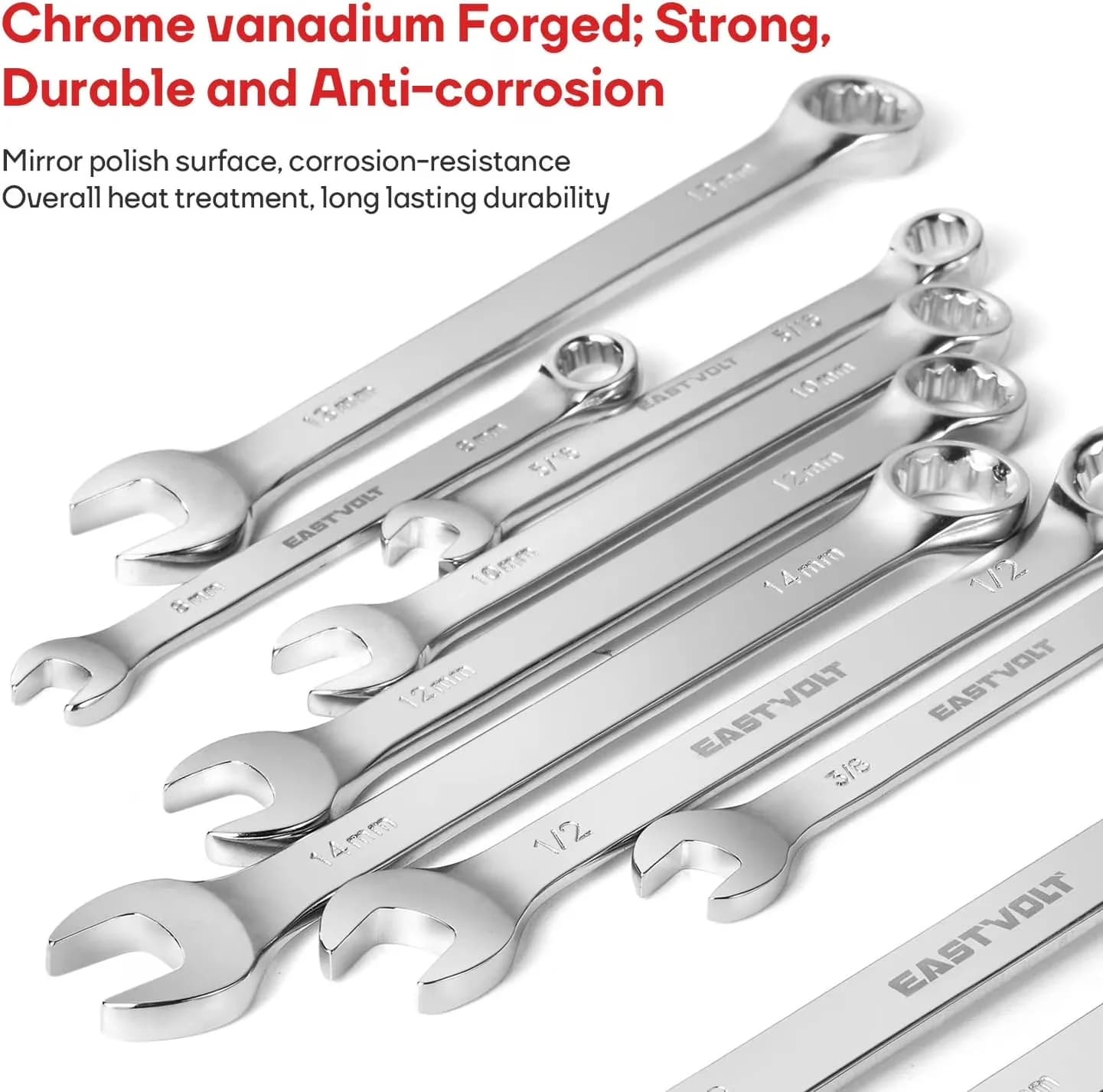 Hand Tool Set Modern with Corrosion Protection, Chrome Vanadium Finish Portable - Red Model 87636F