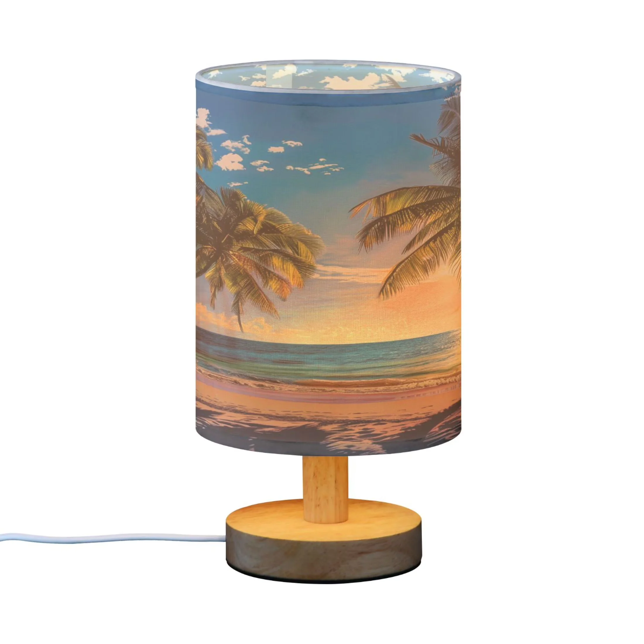 Durable Lamp with LED, Modern, Traditional - Blue Wood for Living Room, Bedroom Model 34668D