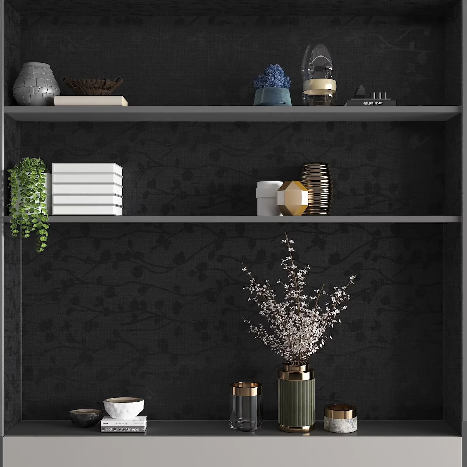 Premium Wallpaper Wall Decals Wall Covering with Removable - Black Viny for Bedroom, Kitchen Model 43AC31