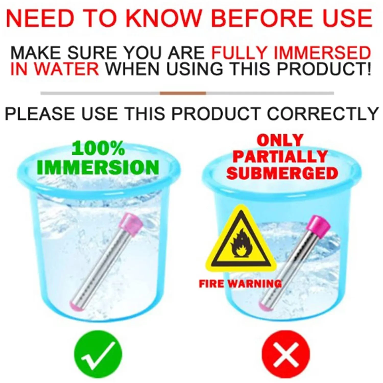 Premium Plumbing with Durable, Portable, Immersion Water Heater for Daily Use - Model 6AC0C5