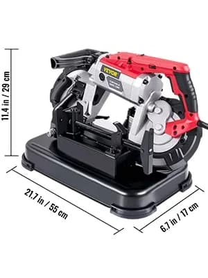 Classic Power Saw with Battery, 110V, Portable Band - Red - Space-Saving Design Model 30FB91