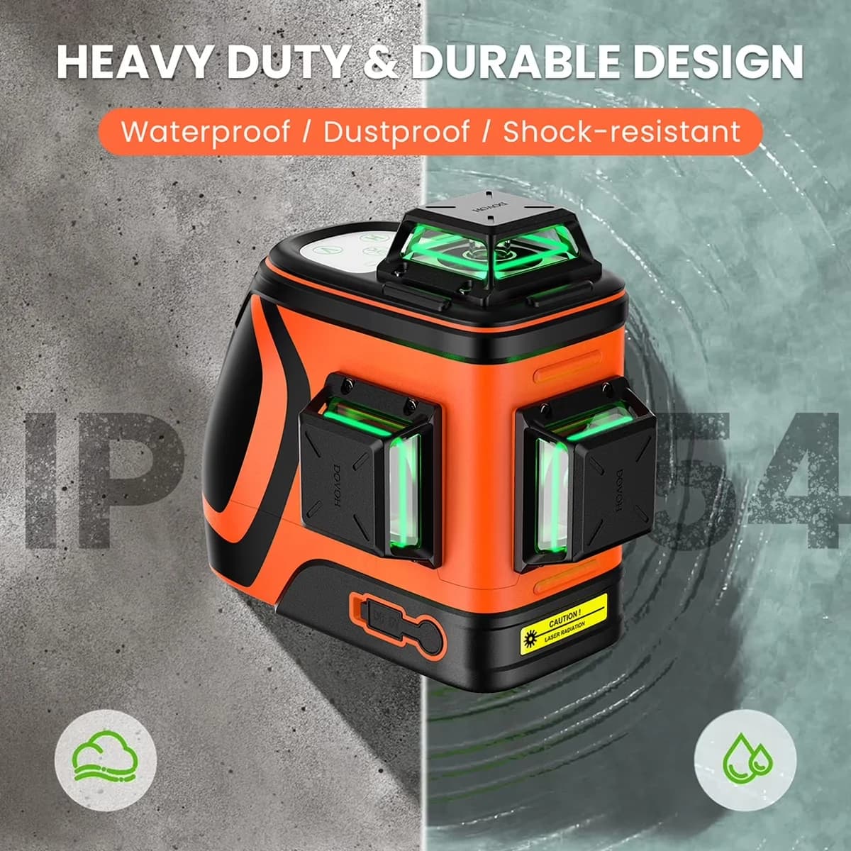 Measuring Layout Efficient with Battery, Different Modes - Rubber, Platic Orange Model 3740B1