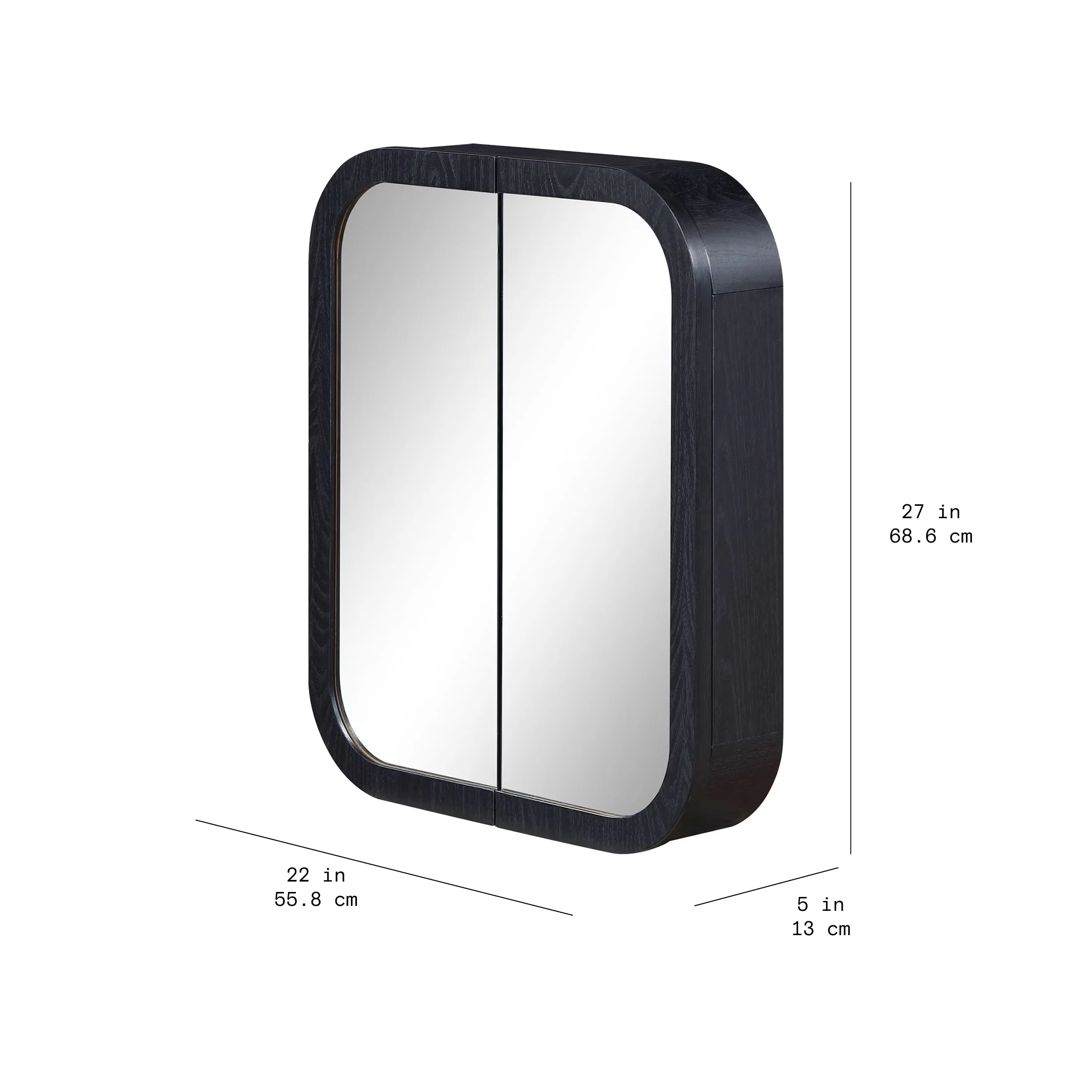 Bathroom Renovation Innovative with Mid-Century, Lockable - Black Wood And Mirror Model C64667