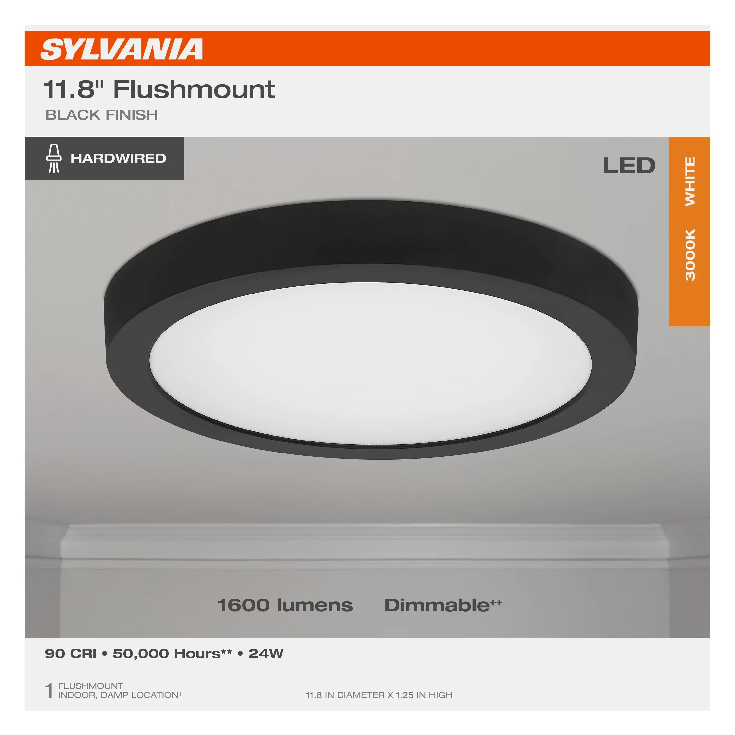 Reliable Ceiling Lights Fixture with LED, Modern - Black Plastic for Living Room Model 15110C