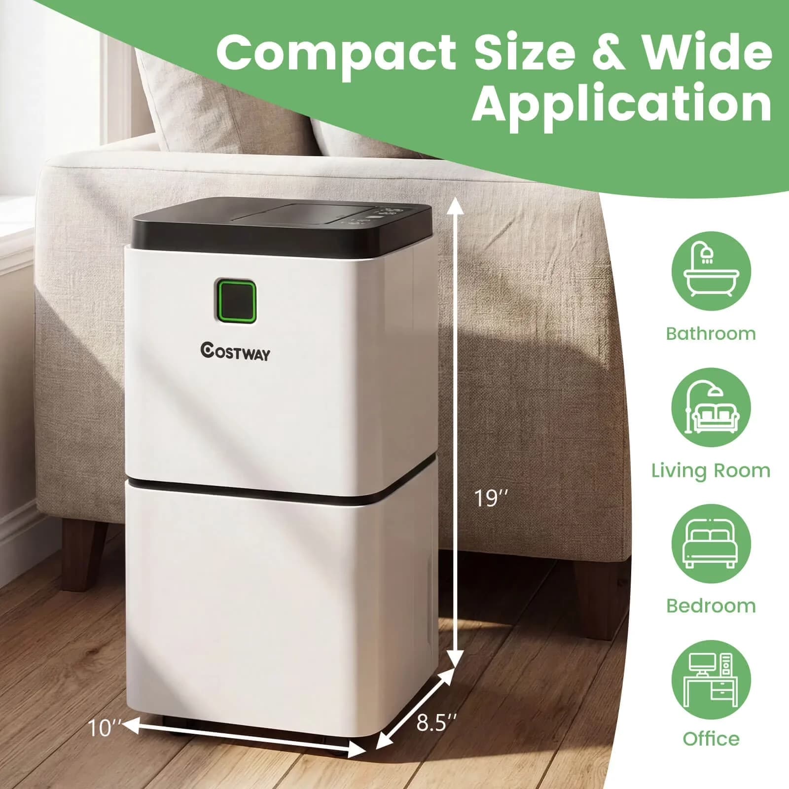 Innovative Dehumidifier with Adjustable Humidistat, 24 pt 1500 sq ft in White - White Model A42941