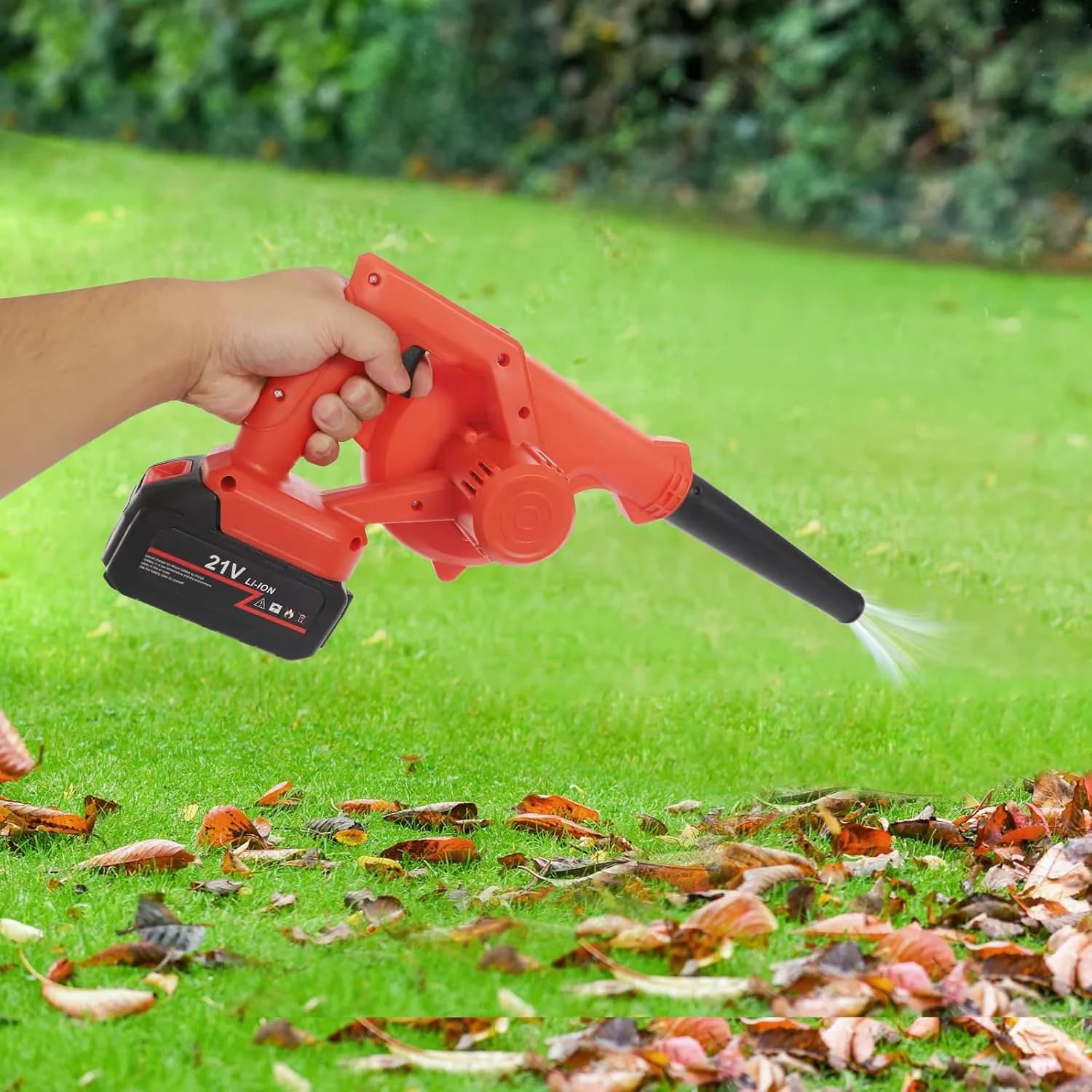 Compact Leaf Blower with Battery, 21V, Max. Wind Pressure: 5.4kPa for Garden - Model 060398