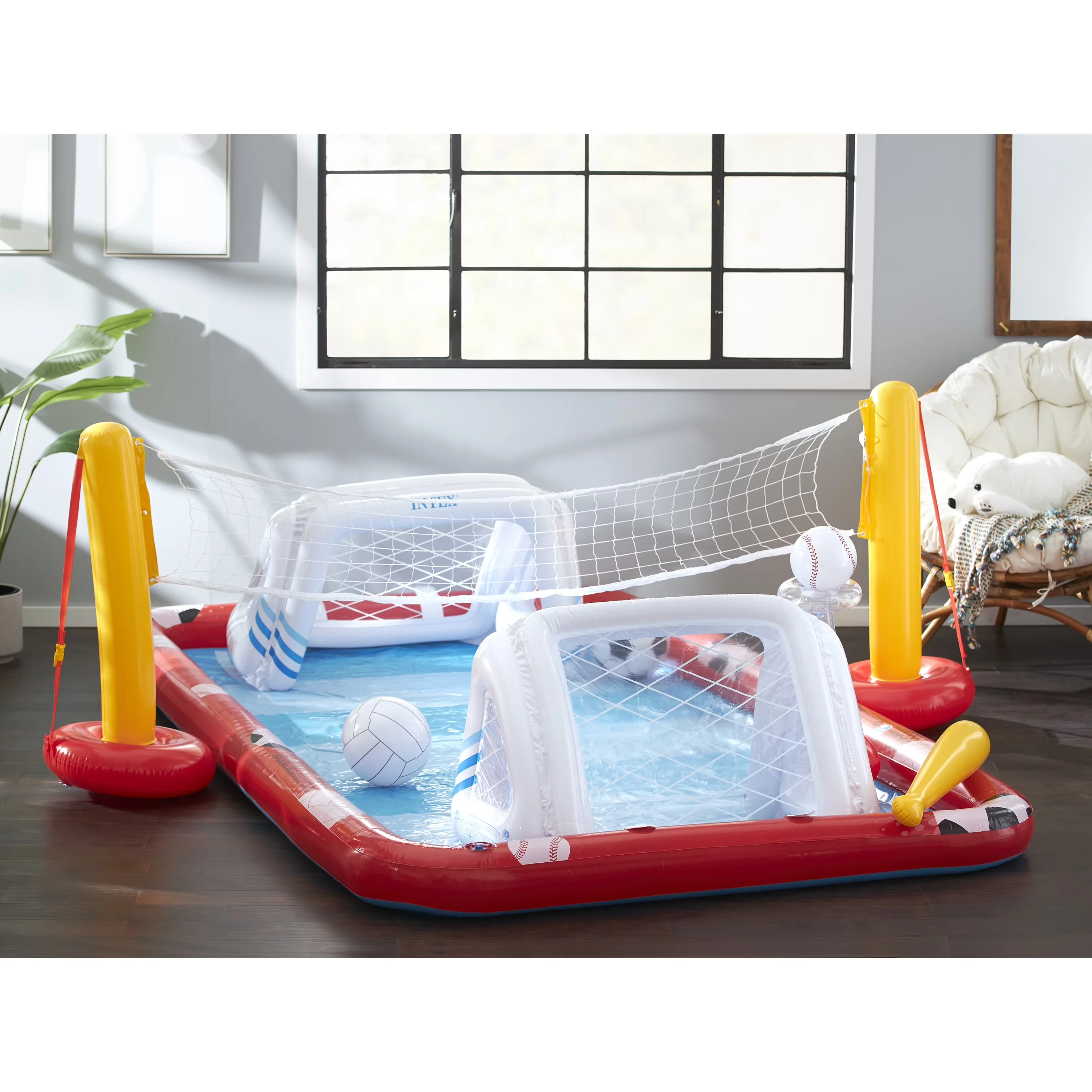 Quality Inflatable Pool with Action Sports Play Center, Calling all Sports Fans! - Multicolor Model D5642B