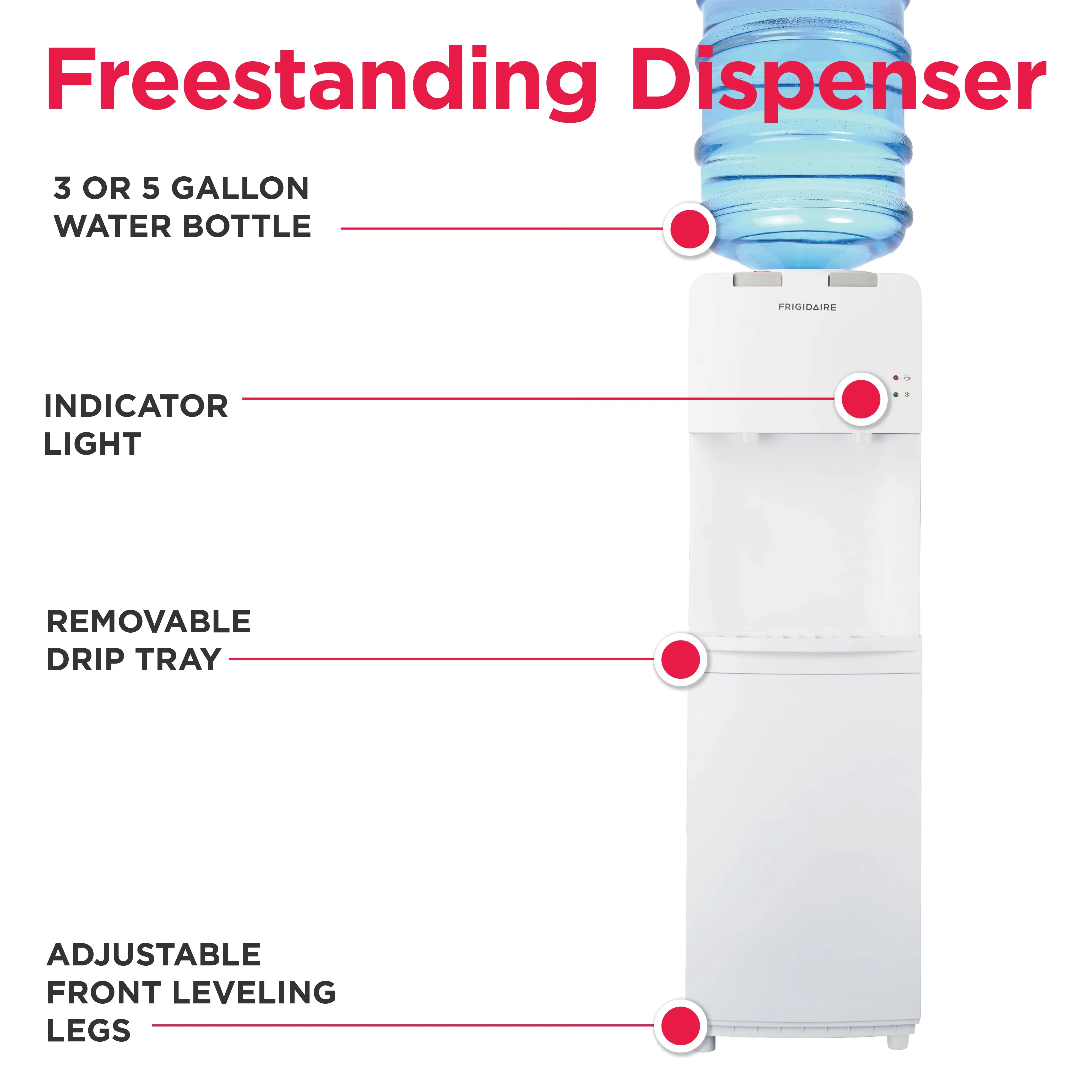 Innovative Water Filtration with Temperature Control, Energy Saving, Top Load Hot and Cold Dispenser - White Stainless Steel Model 27CE26