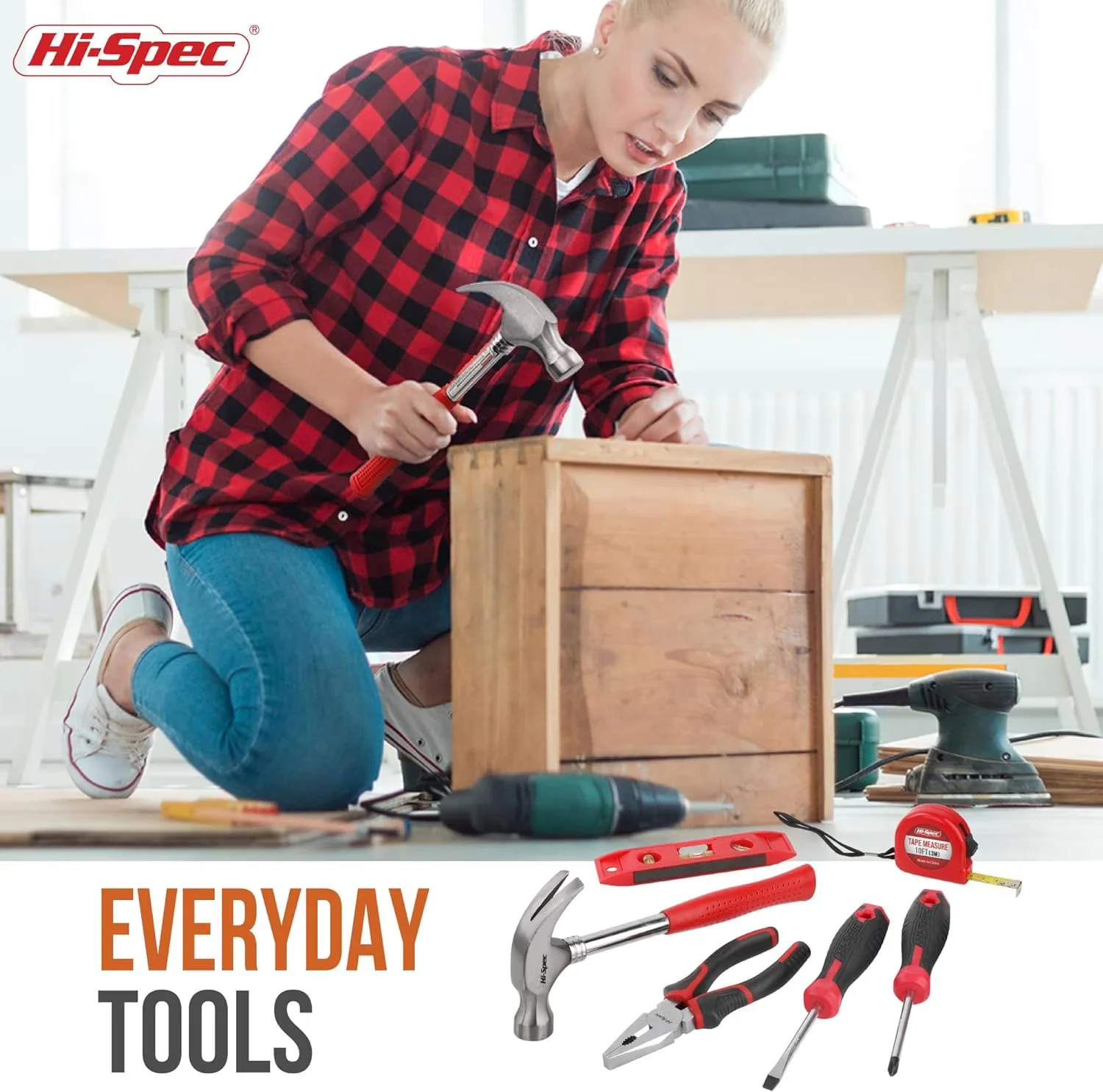 Hand Tool Set Reliable with With Handle, Compact, 42pcs Red Small Kit - Red Model 5584E3