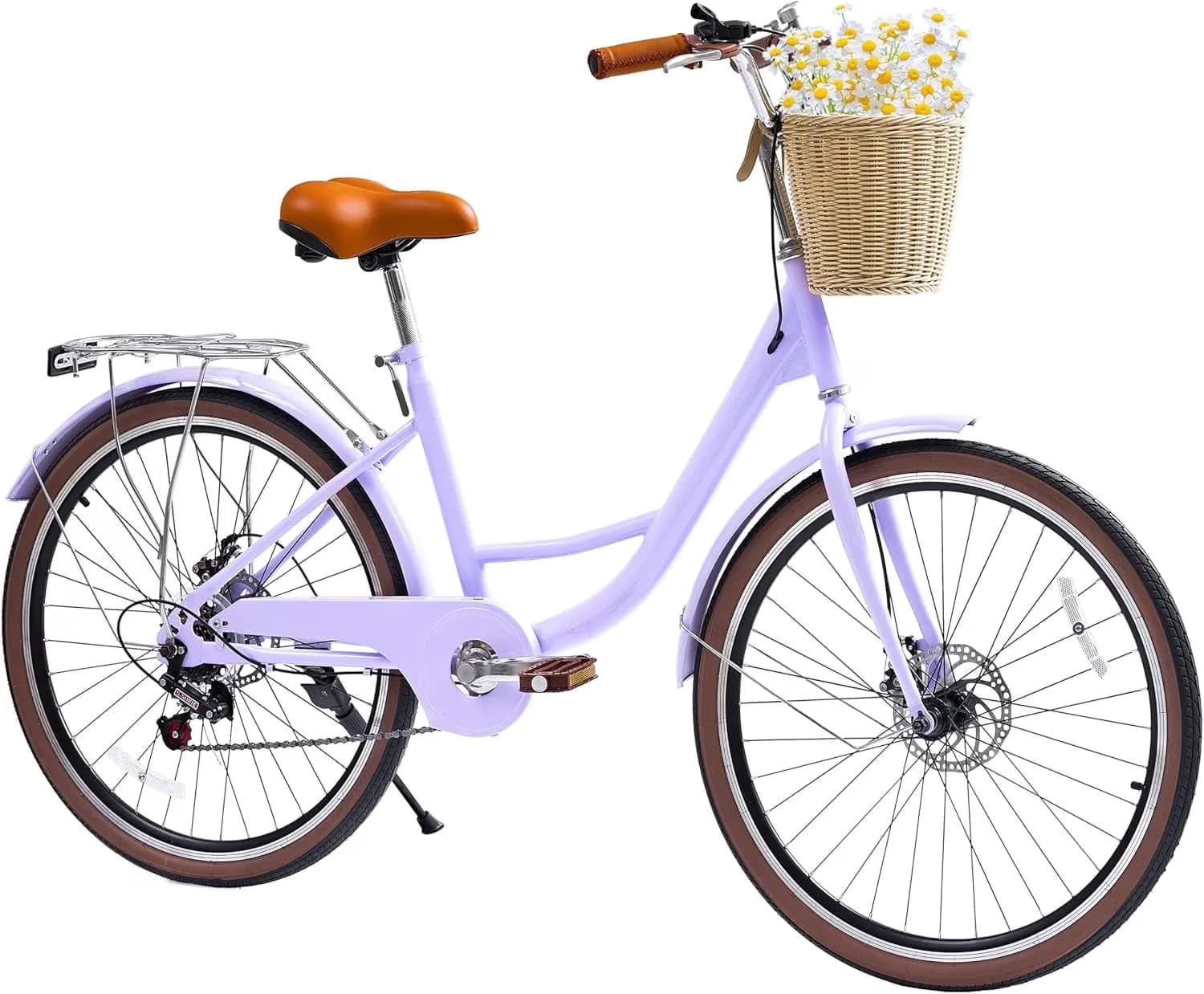 Essential Cruiser Bike with Lightweight, 24 Inch Beach - Light Purple - Residential Grade Model CEE8CD