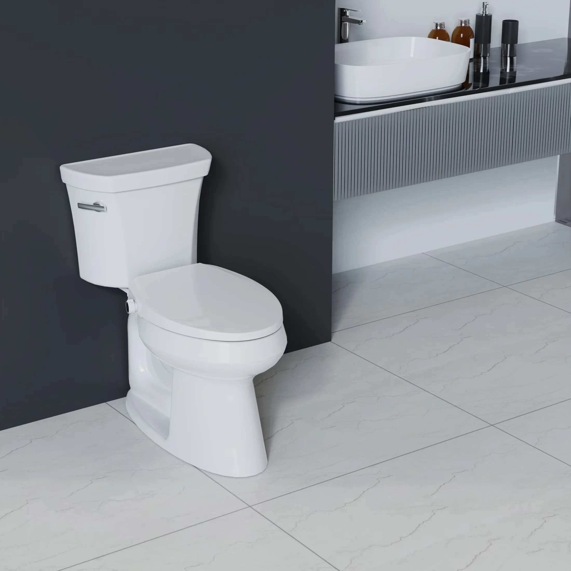 Modern Toilet Seats And Lid with Hardware Included, Easy Installation, Easy Release - Pp Model 6A65A3