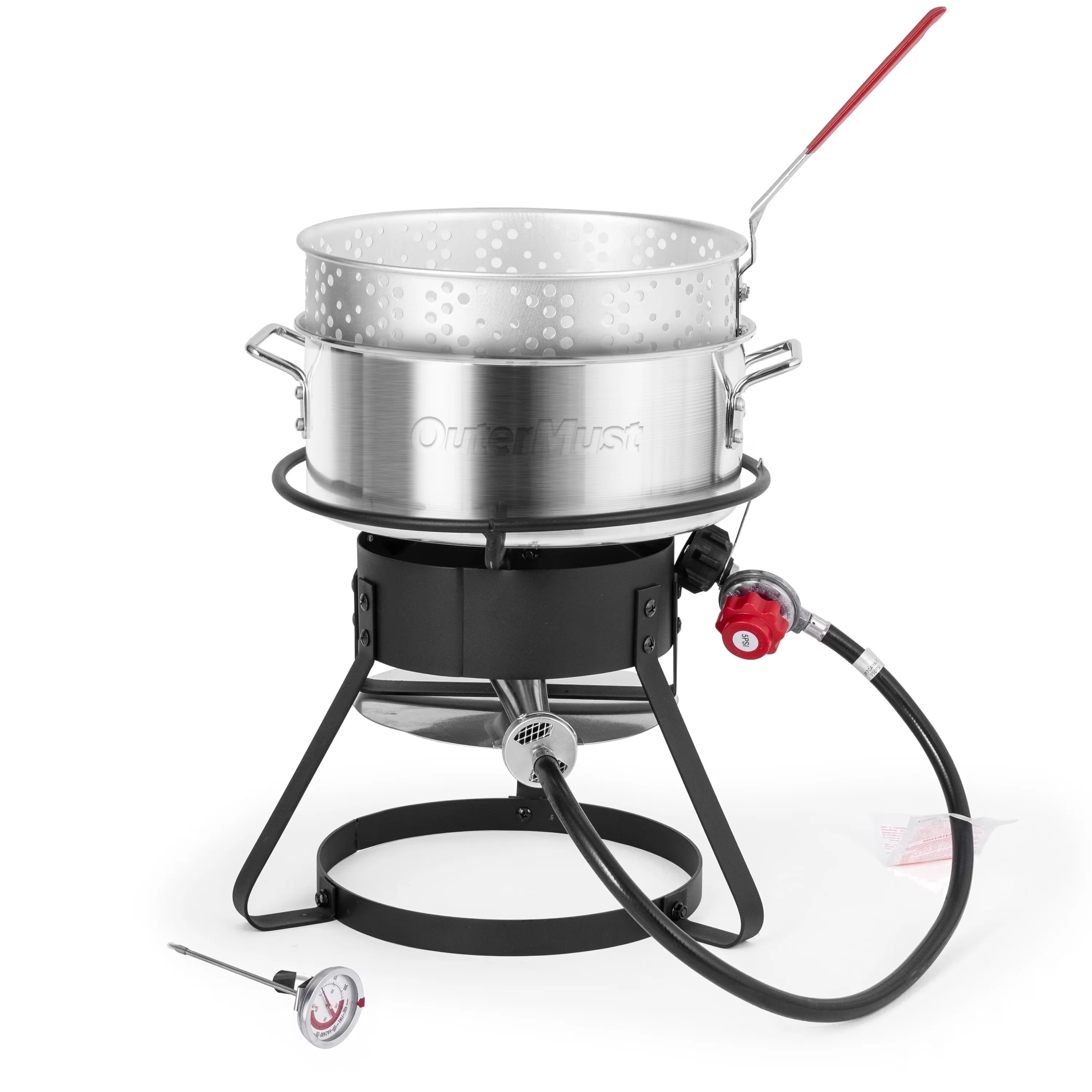 Sleek Outdoor Fryer with 58000 BTU, Adjustable Regulator - Aluminum, Steel Model BB947B