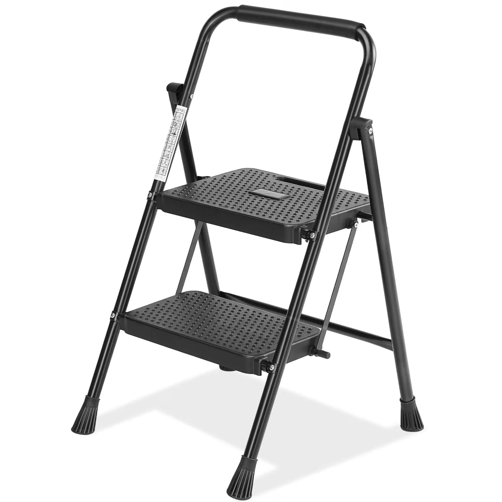 Premium Ladders And Step Stool with Lock-On Button, Compact Design, Metal Frame - Metal 2-Step for Home Model 5C5418