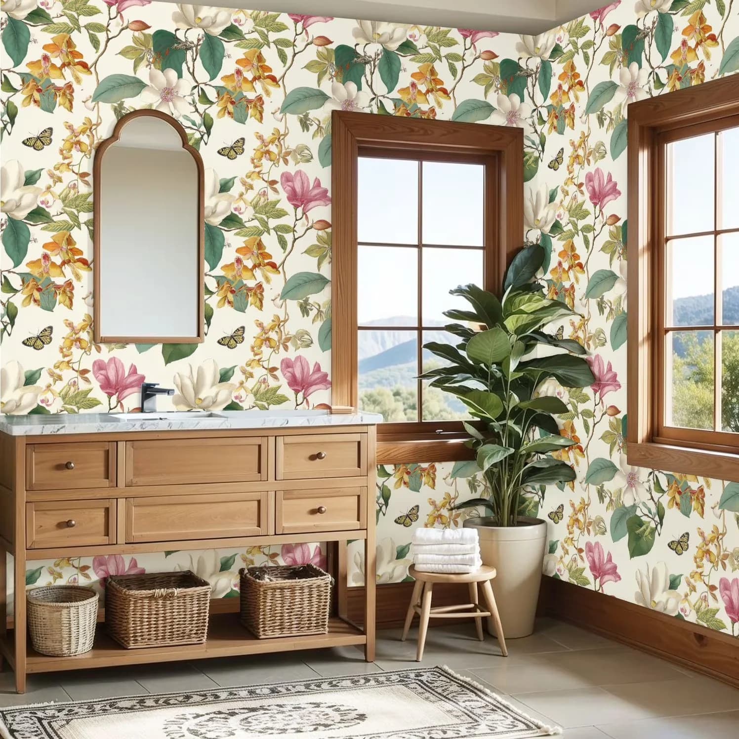 Essential Wallpaper with Waterproof - Vinyl 23.6"W x 118"L 6in - Rustic Charm Model C8B807
