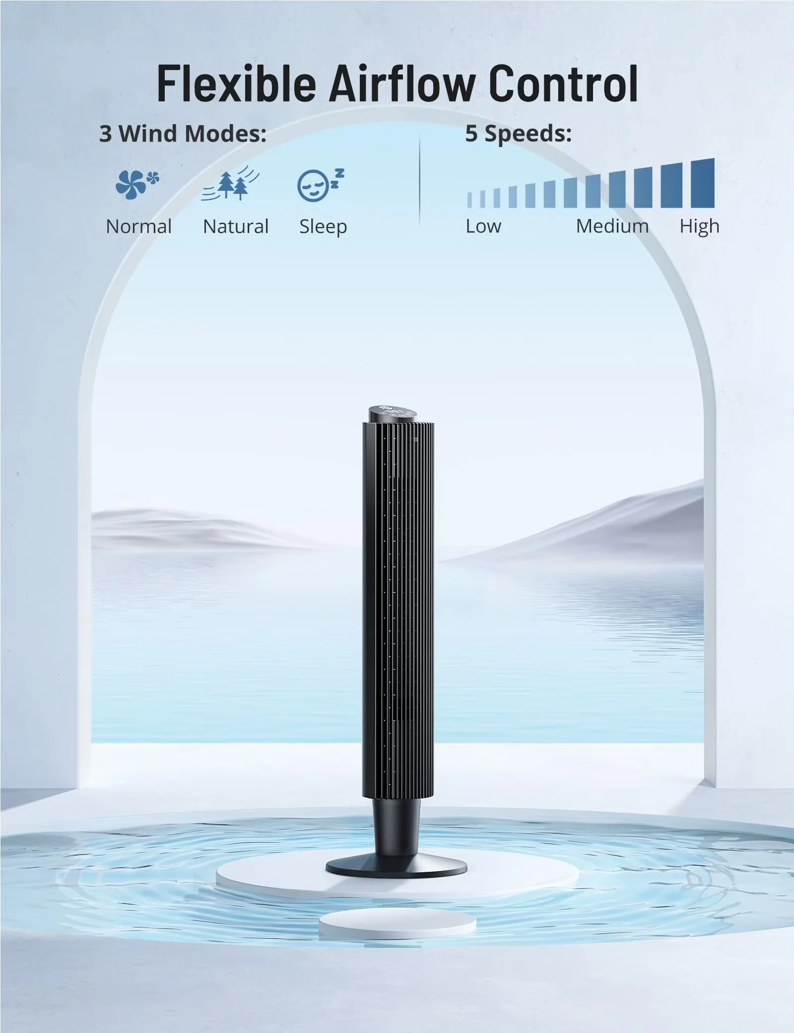 Efficient Fans In Cooling with Oscillating, Remote Controlled, Height Adjustable for Bedroom, Home - Model D568F9