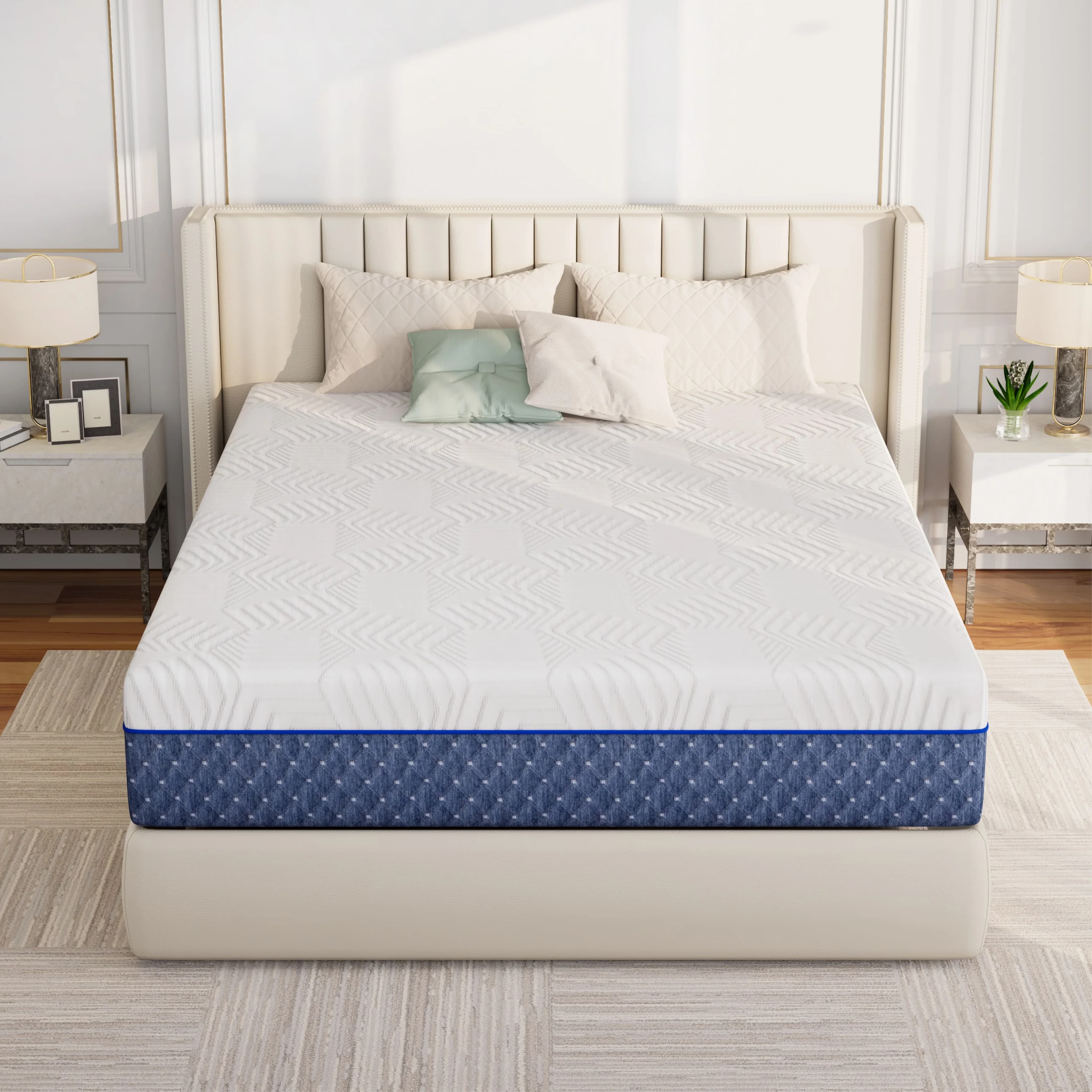Professional Mattresses Accessory with Mattress-In-A-Box, Cooling Technology - Gel Memory Foam Blue Model E08580