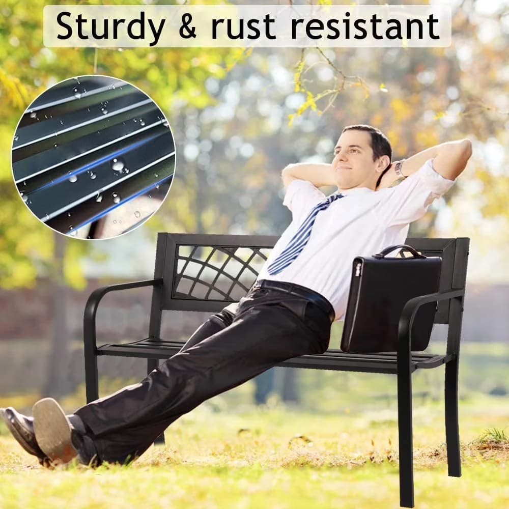 Versatile Patio Chair with Rust Resistant, Easy to clean with damp cloth, Surface painted and rust resistant - Cast Iron Black Model EE03E8
