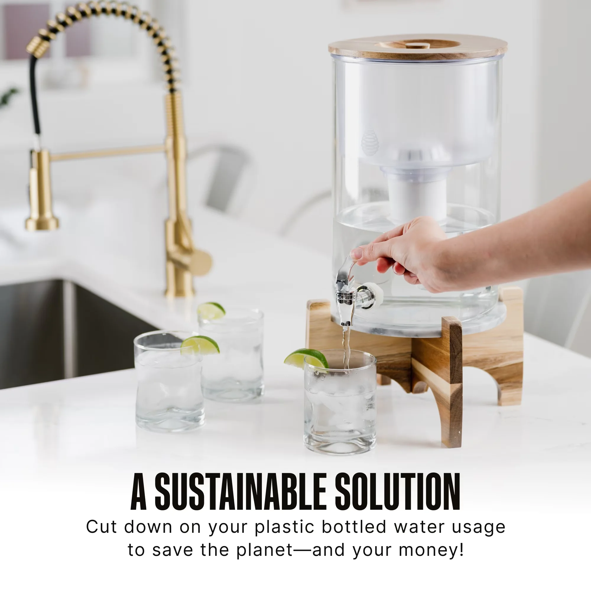 Sleek Water Filtration with 3-Pack, 96 Gallons Capacity/Filter, PH001 Alkaline Filter - Model 8B9BBE
