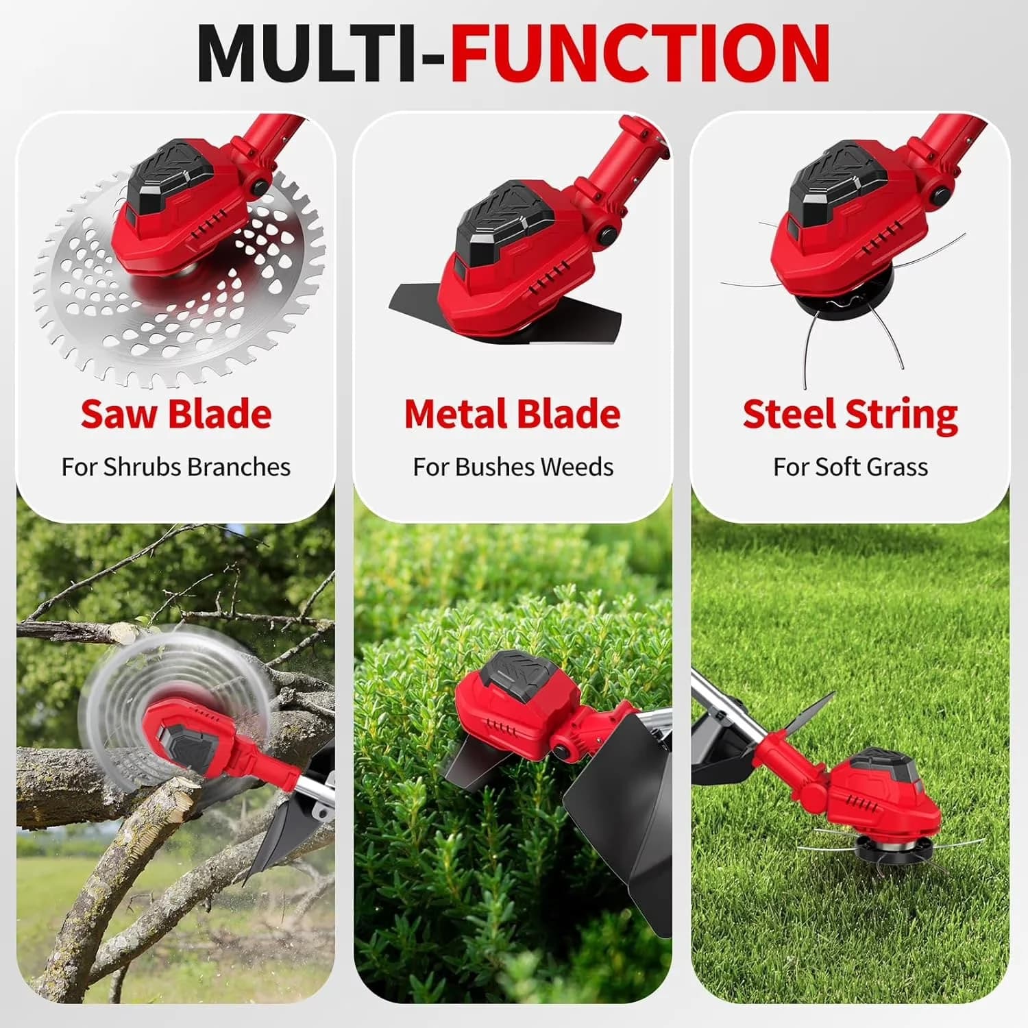 Reliable String Trimmer with Battery, Brushless, Weed Wacker Eater - 9 Inch Model D5EF2F