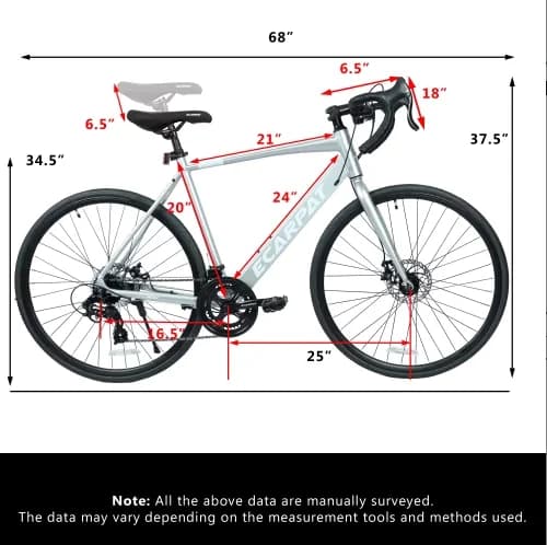 Road Bike Innovative with Lightweight, Adjustable Seat - Silver A28320R Model 6C7E7A
